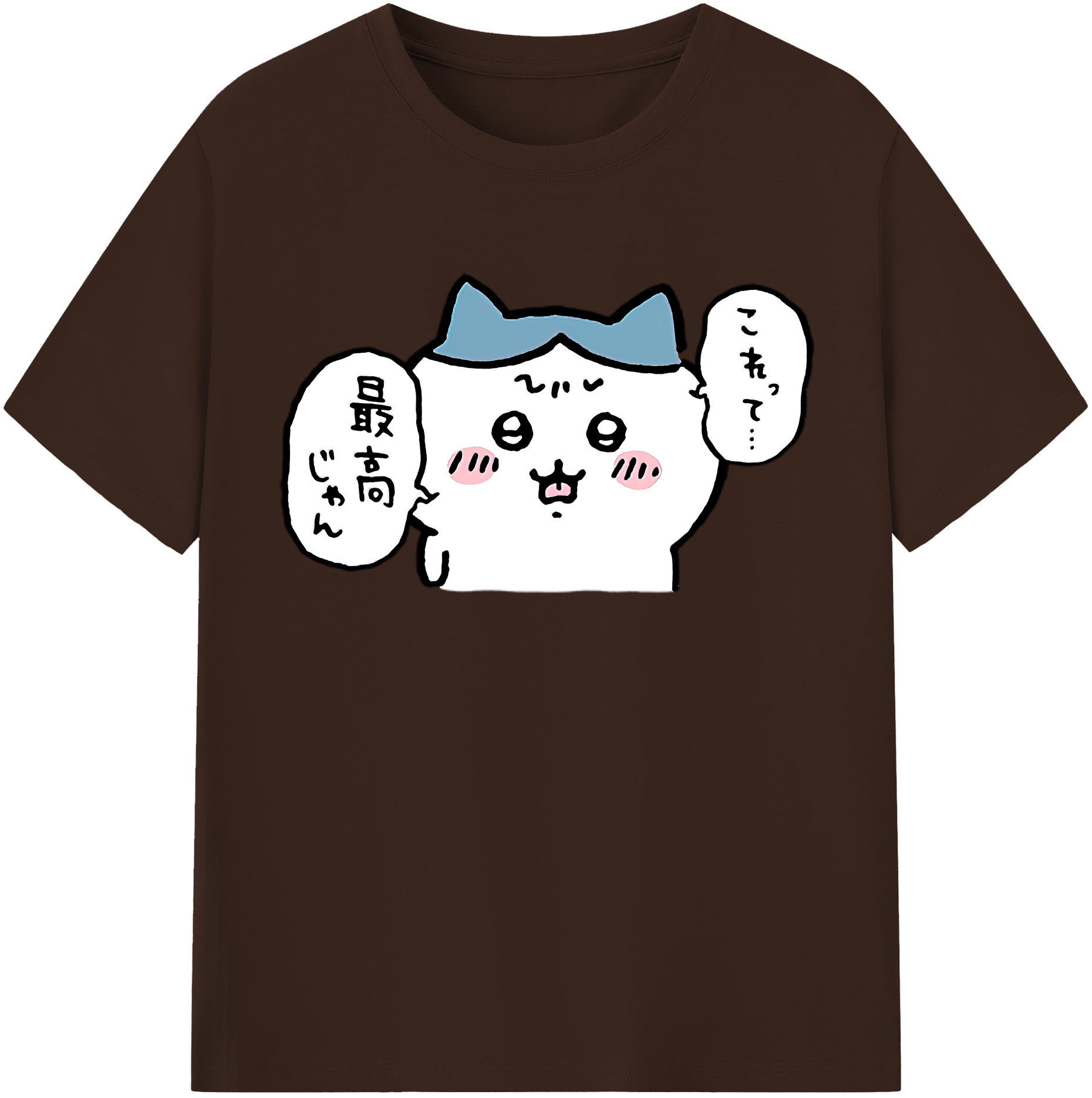 （画像用） ちいかわ ハチワレ Chii-kawa hachiware 綿100％半袖Tシャツ（フロントプリント）