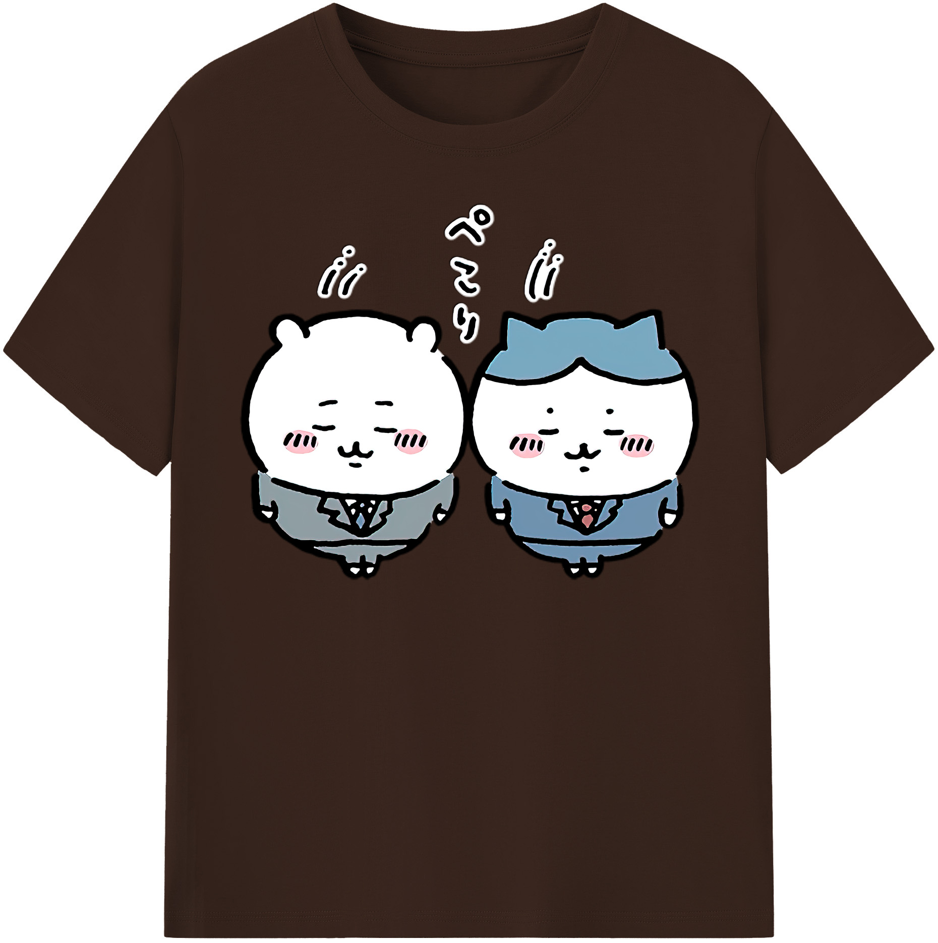 （画像用） ちいかわ ハチワレ Chii-kawa hachiware 綿100％半袖Tシャツ（フロントプリント）