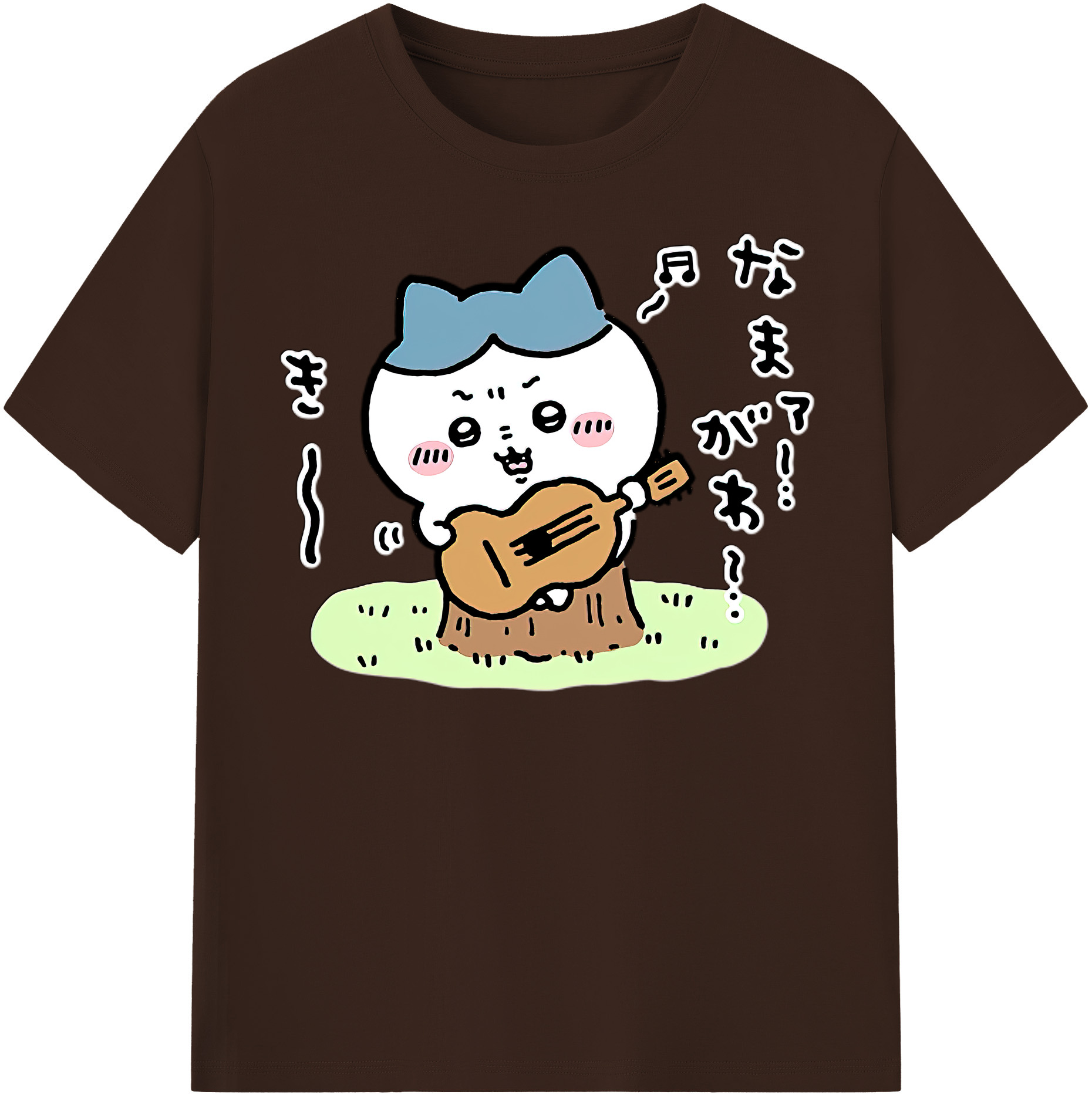 （画像用） ちいかわ ハチワレ Chii-kawa hachiware 綿100％半袖Tシャツ（フロントプリント）