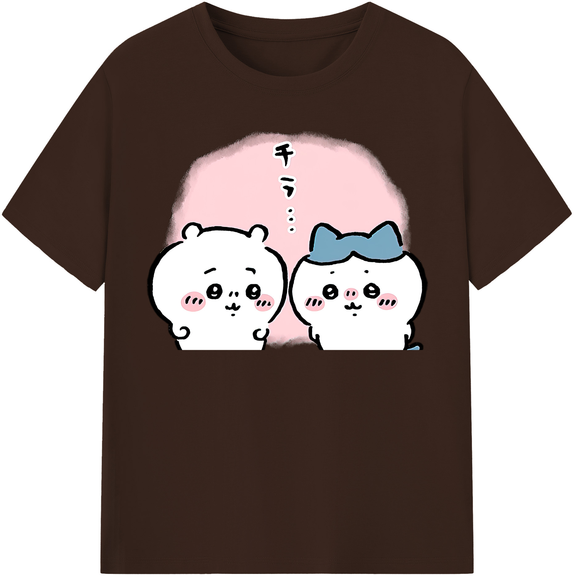 （画像用） ちいかわ ハチワレ Chii-kawa hachiware 綿100％半袖Tシャツ（フロントプリント）