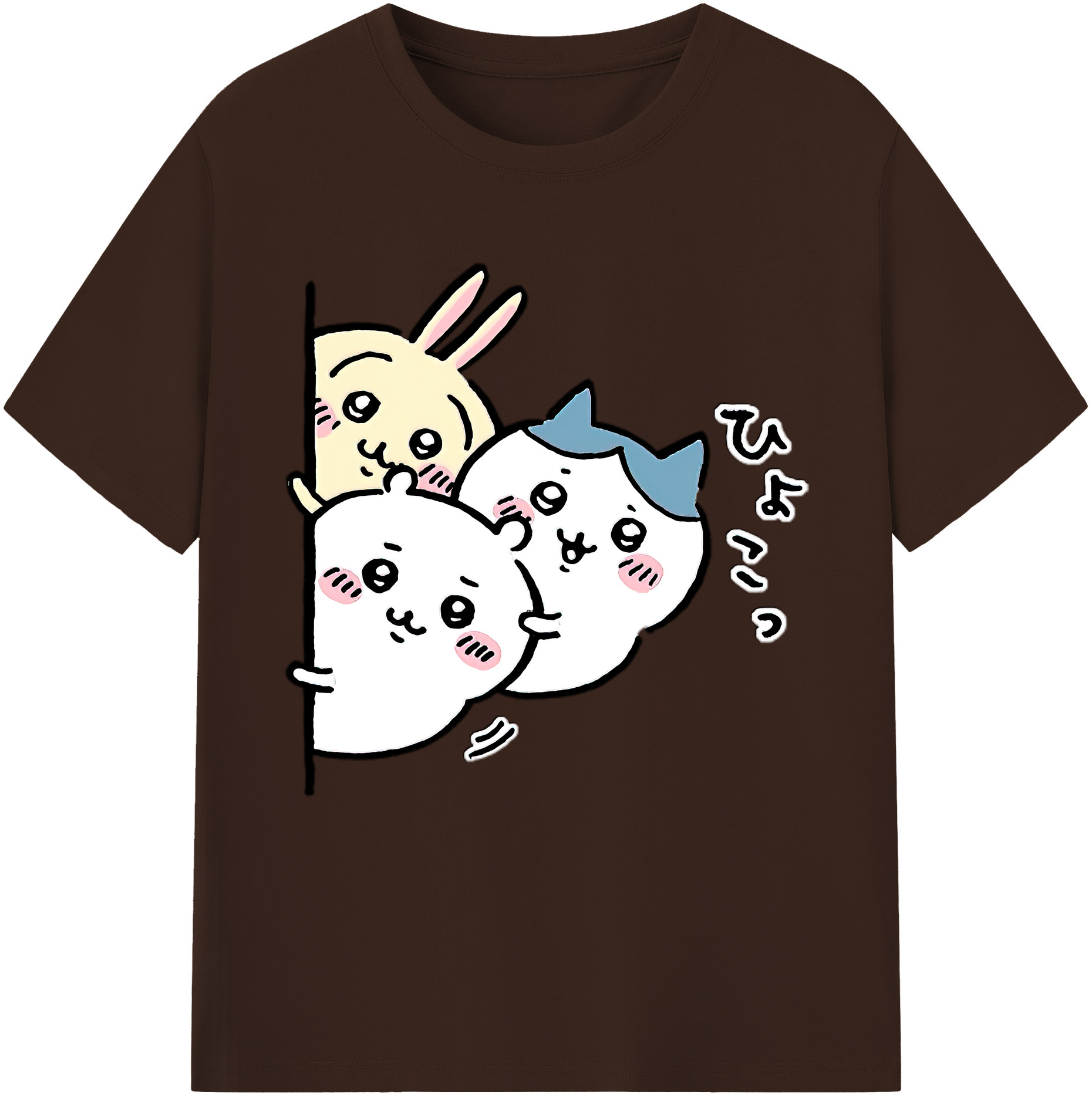 （画像用） ちいかわ うさぎ Chii-kawa usagi 綿100％半袖Tシャツ（フロントプリント）