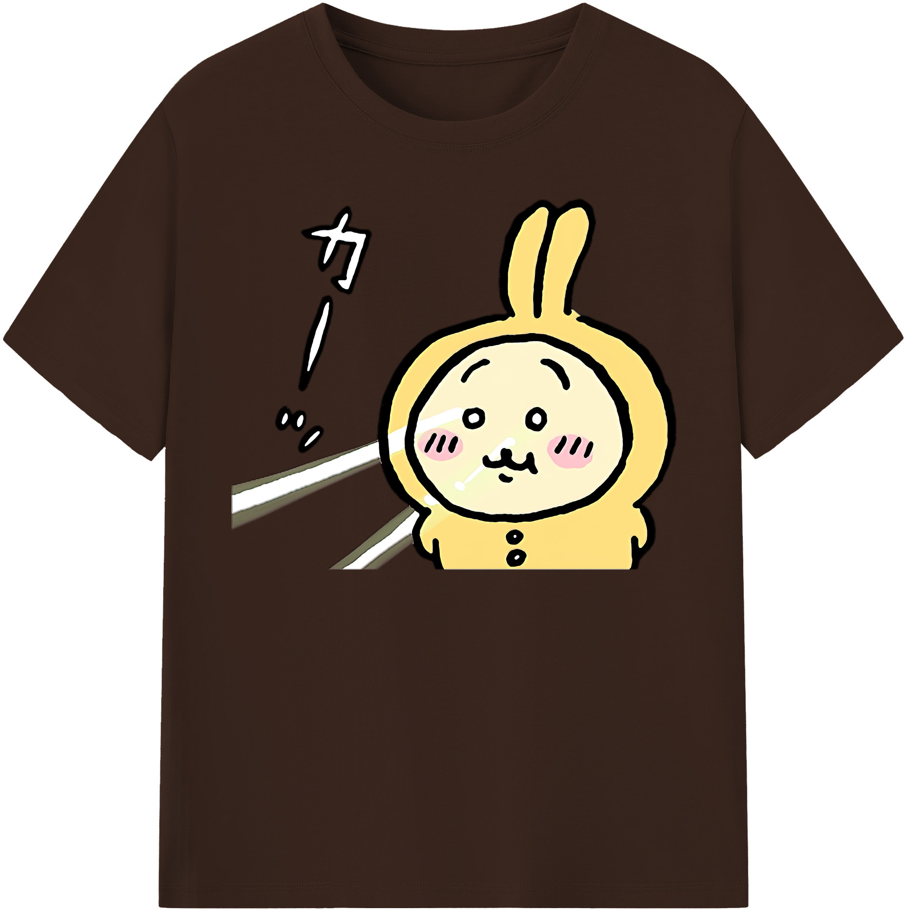 （画像用） ちいかわ うさぎ Chii-kawa usagi 綿100％半袖Tシャツ（フロントプリント）
