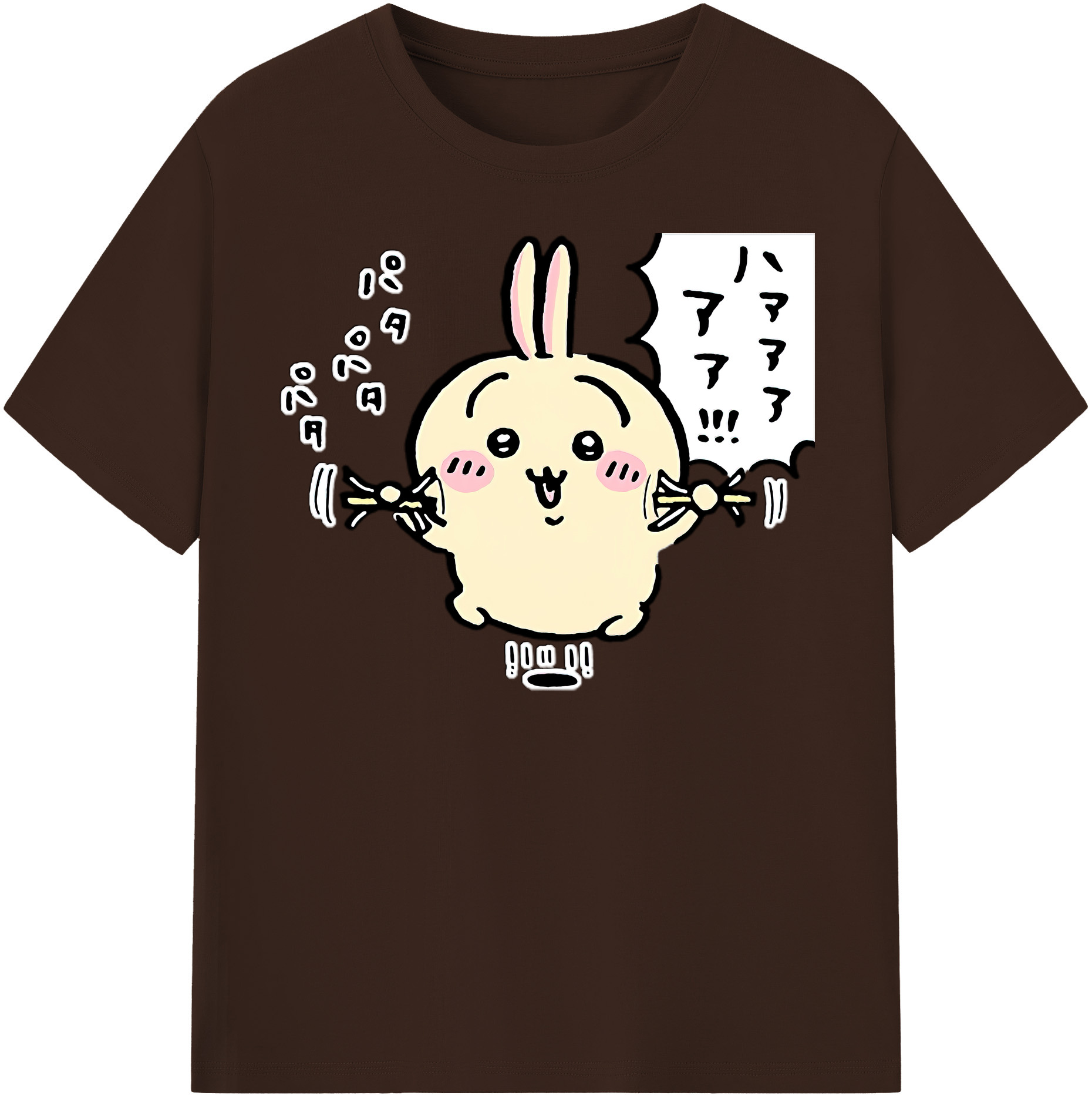 （画像用） ちいかわ うさぎ Chii-kawa usagi 綿100％半袖Tシャツ（フロントプリント）