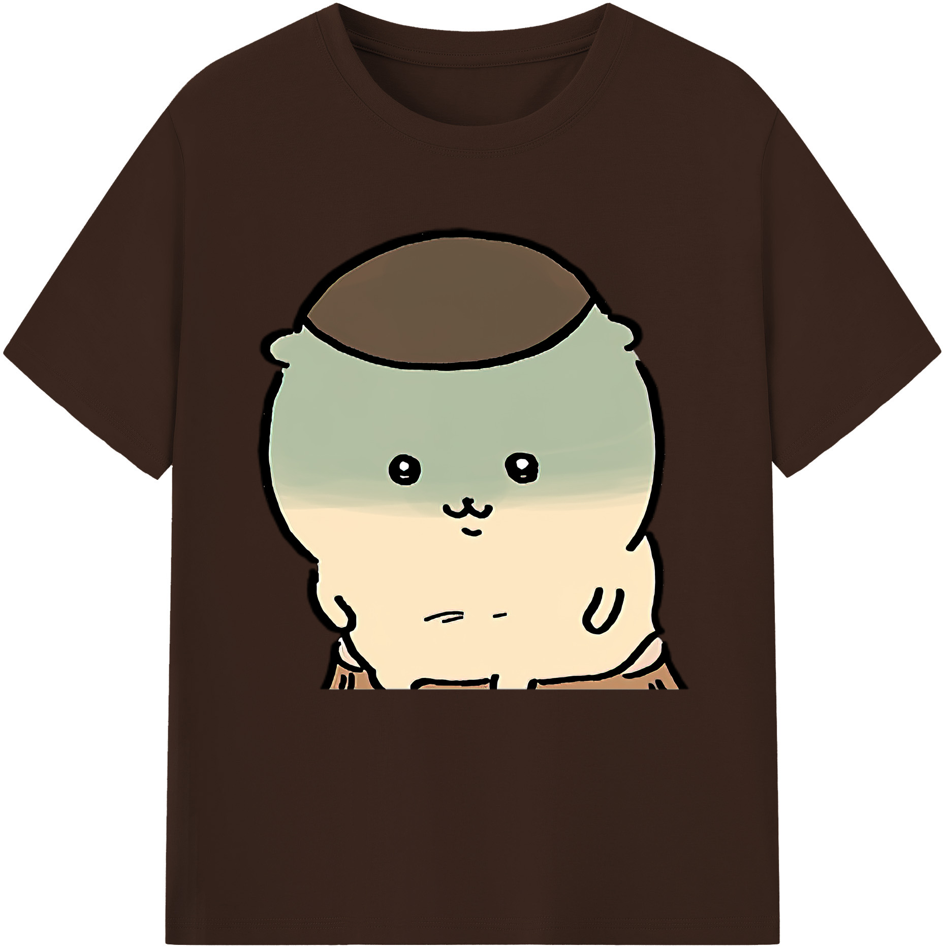 （画像用） ちいかわ くりまんじゅう Chii-kawa kuri manjū 綿100％半袖Tシャツ（フロントプリント）