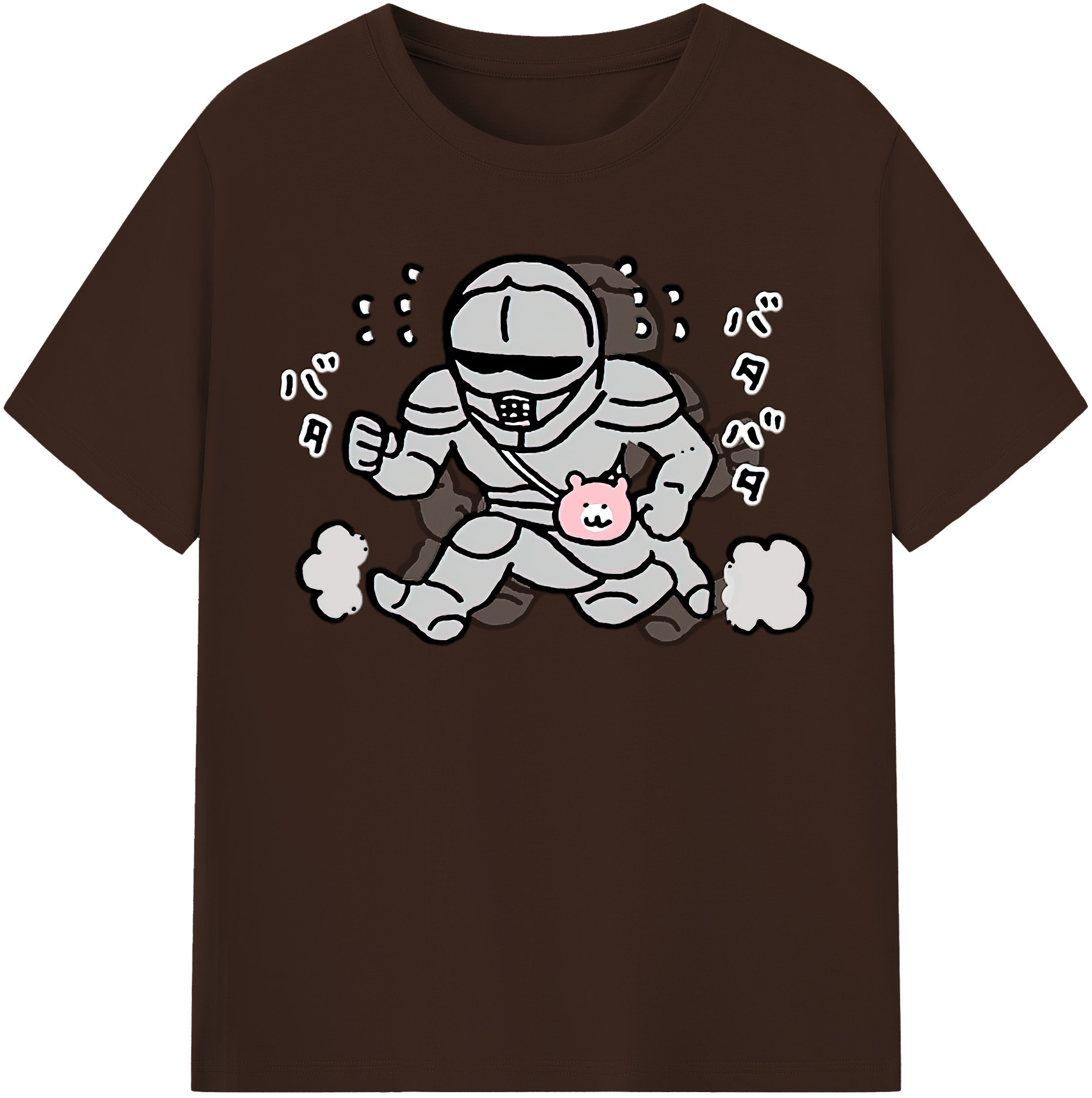 （画像用） ちいかわ 労働の鎧さん Chii-kawa Mr. Armor of Labor 綿100％半袖Tシャツ（フロントプリント）