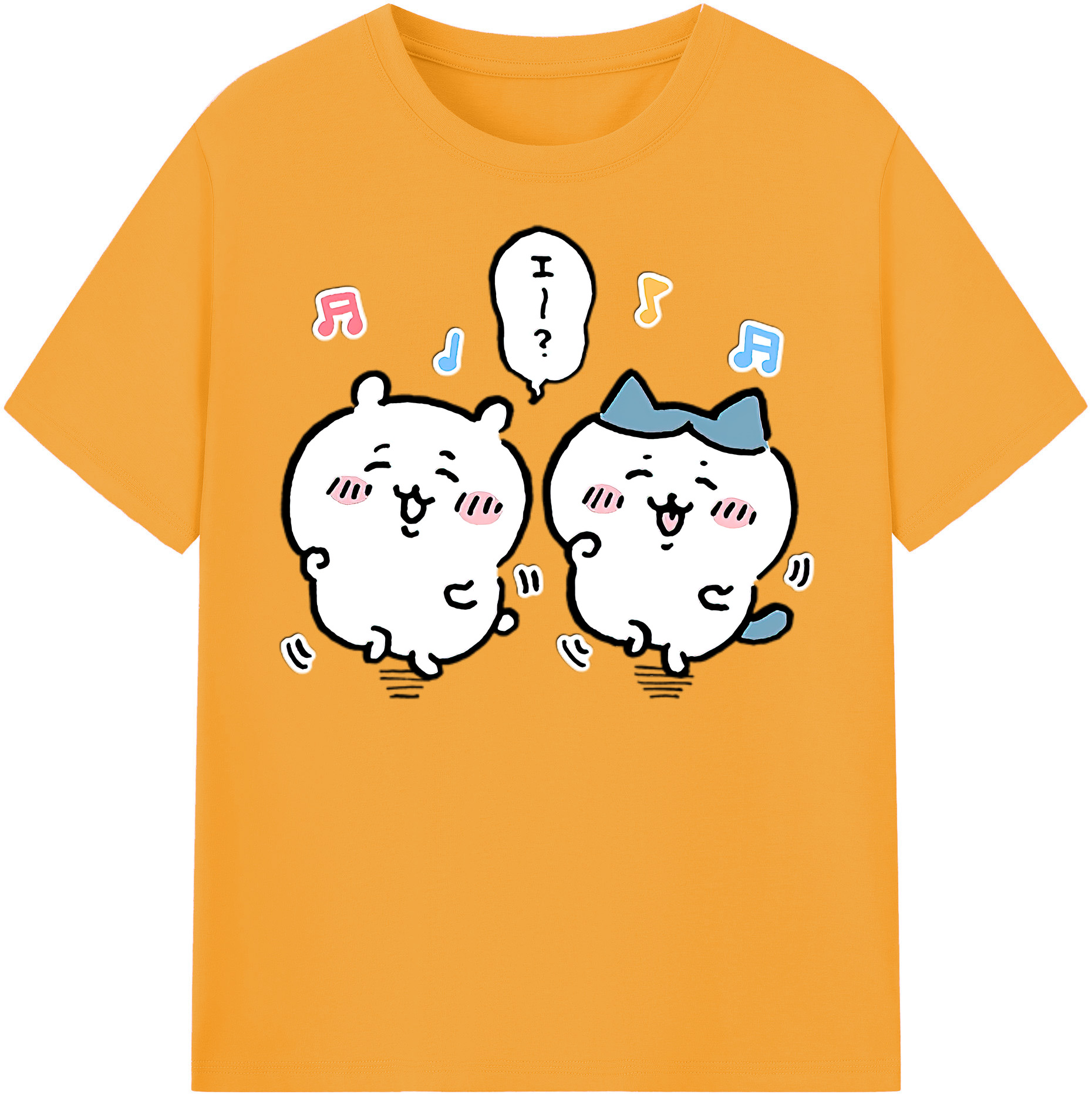 （画像用） ちいかわ ハチワレ Chii-kawa hachiware 綿100％半袖Tシャツ（フロントプリント）