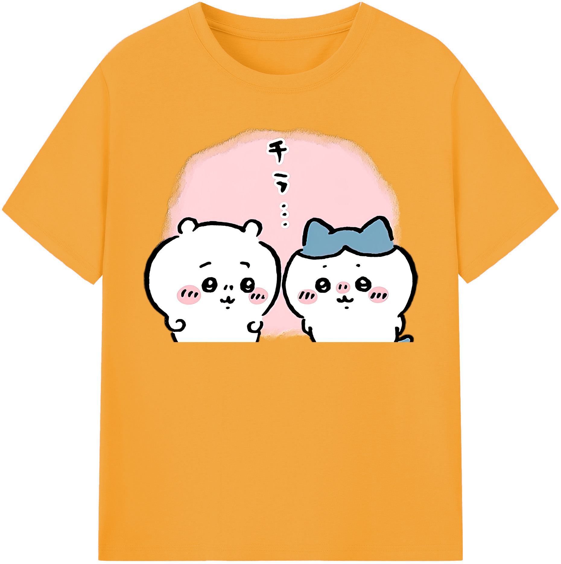 （画像用） ちいかわ ハチワレ Chii-kawa hachiware 綿100％半袖Tシャツ（フロントプリント）