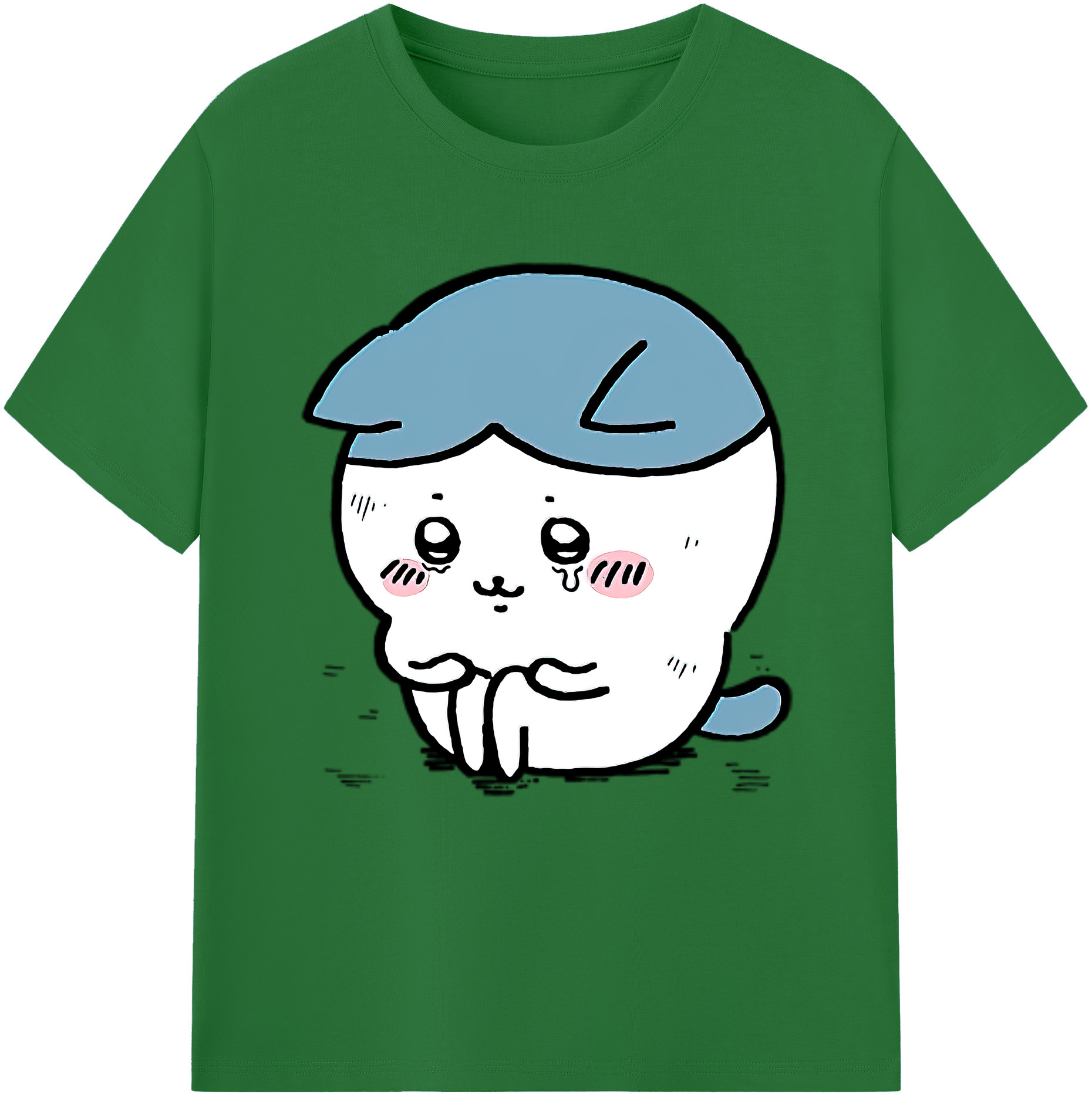 （画像用） ちいかわ ハチワレ Chii-kawa hachiware 綿100％半袖Tシャツ（フロントプリント）