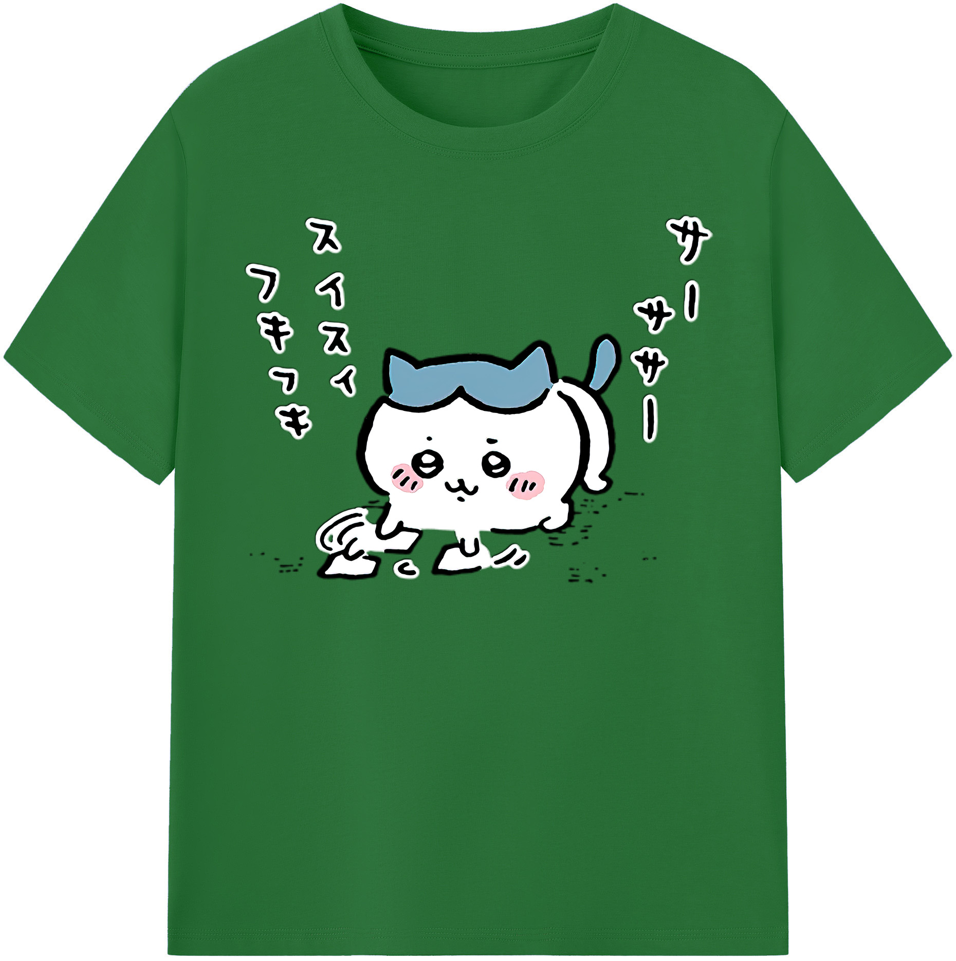 （画像用） ちいかわ ハチワレ Chii-kawa hachiware 綿100％半袖Tシャツ（フロントプリント）
