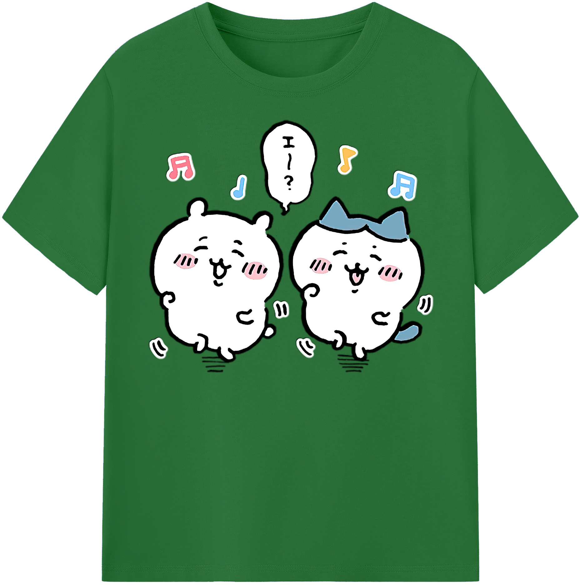 （画像用） ちいかわ ハチワレ Chii-kawa hachiware 綿100％半袖Tシャツ（フロントプリント）