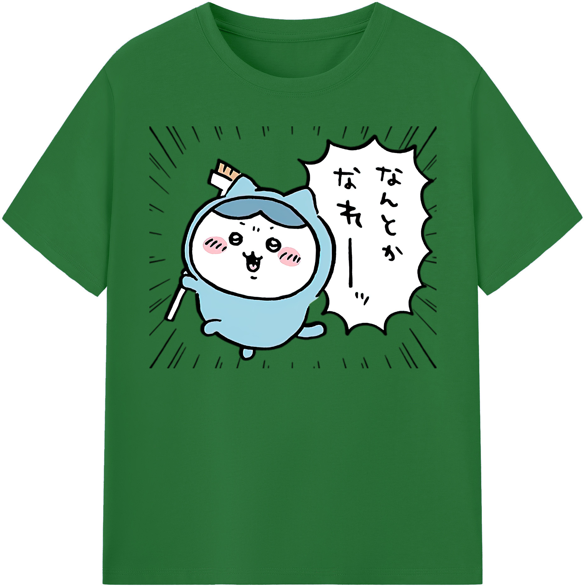 （画像用） ちいかわ ハチワレ Chii-kawa hachiware 綿100％半袖Tシャツ（フロントプリント）