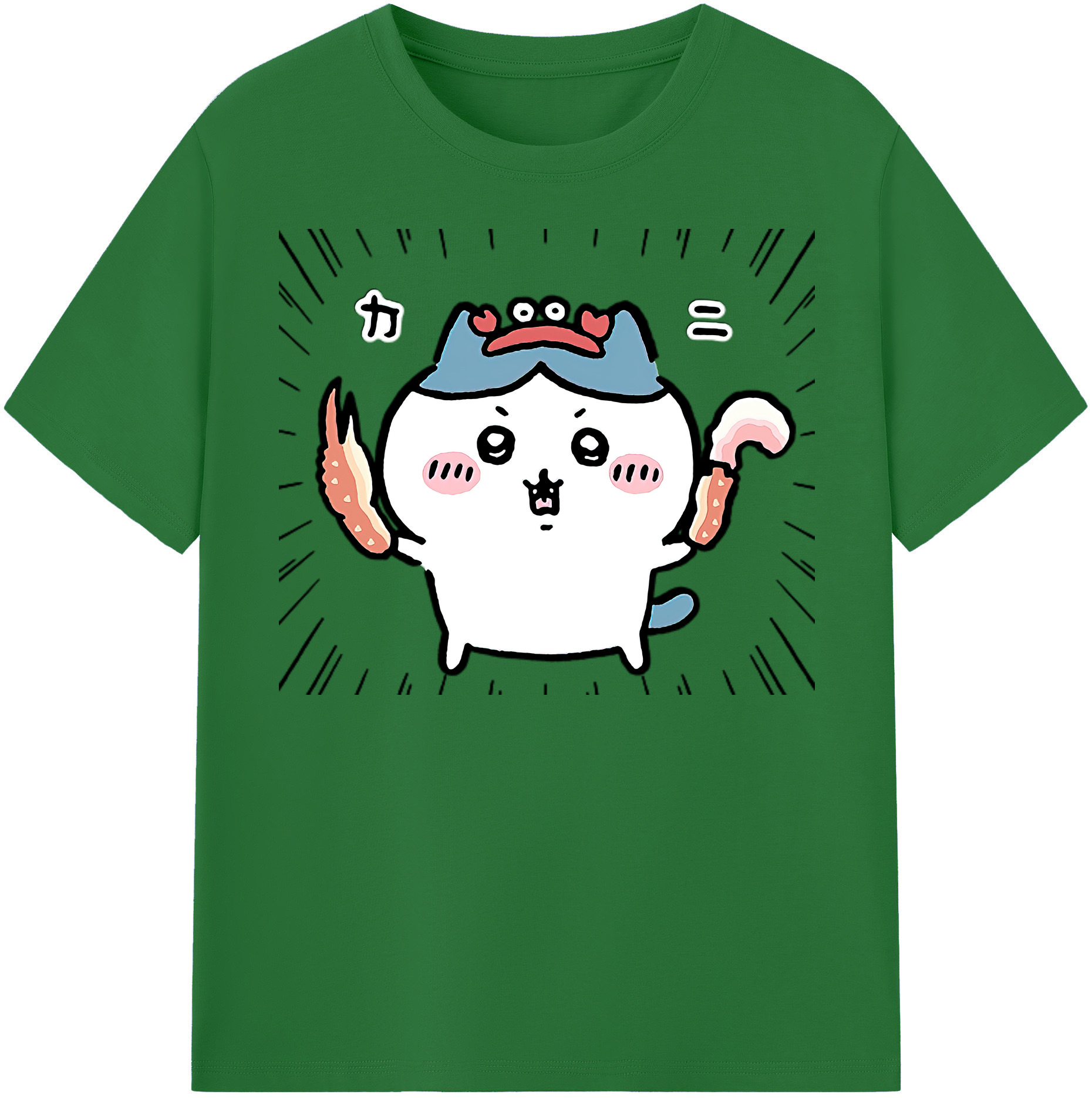 （画像用） ちいかわ ハチワレ Chii-kawa hachiware 綿100％半袖Tシャツ（フロントプリント）