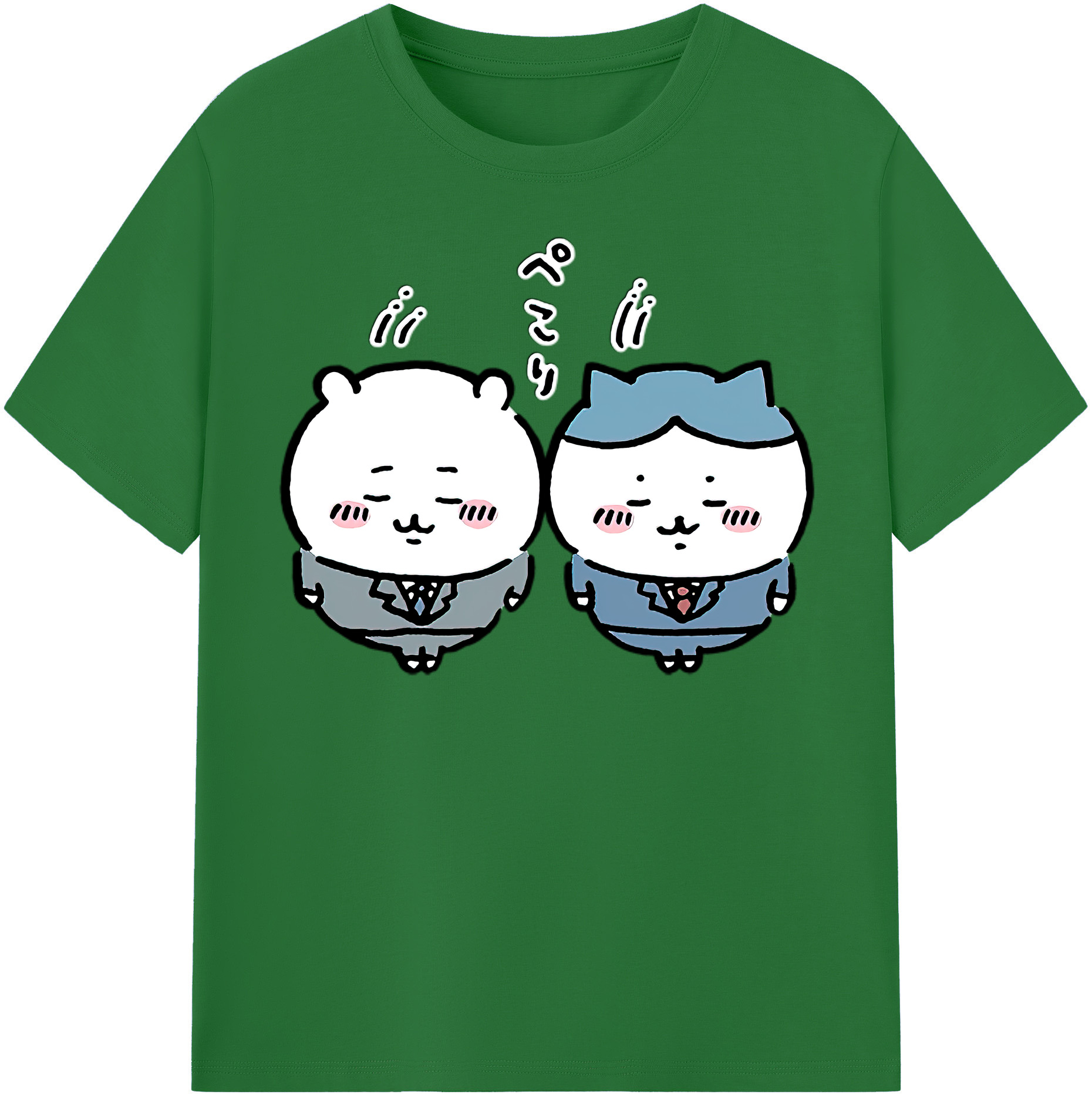 （画像用） ちいかわ ハチワレ Chii-kawa hachiware 綿100％半袖Tシャツ（フロントプリント）