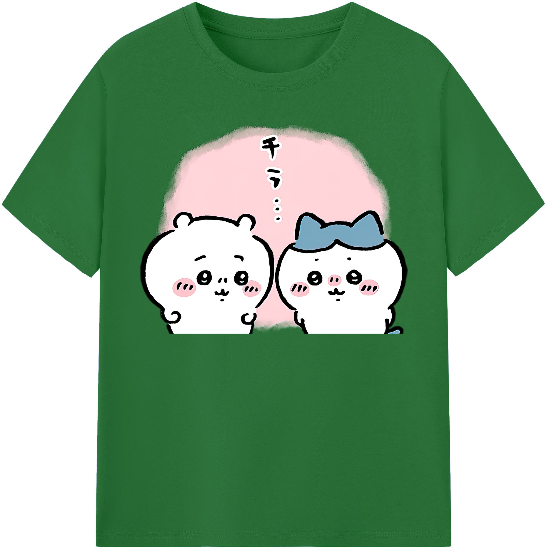 （画像用） ちいかわ ハチワレ Chii-kawa hachiware 綿100％半袖Tシャツ（フロントプリント）