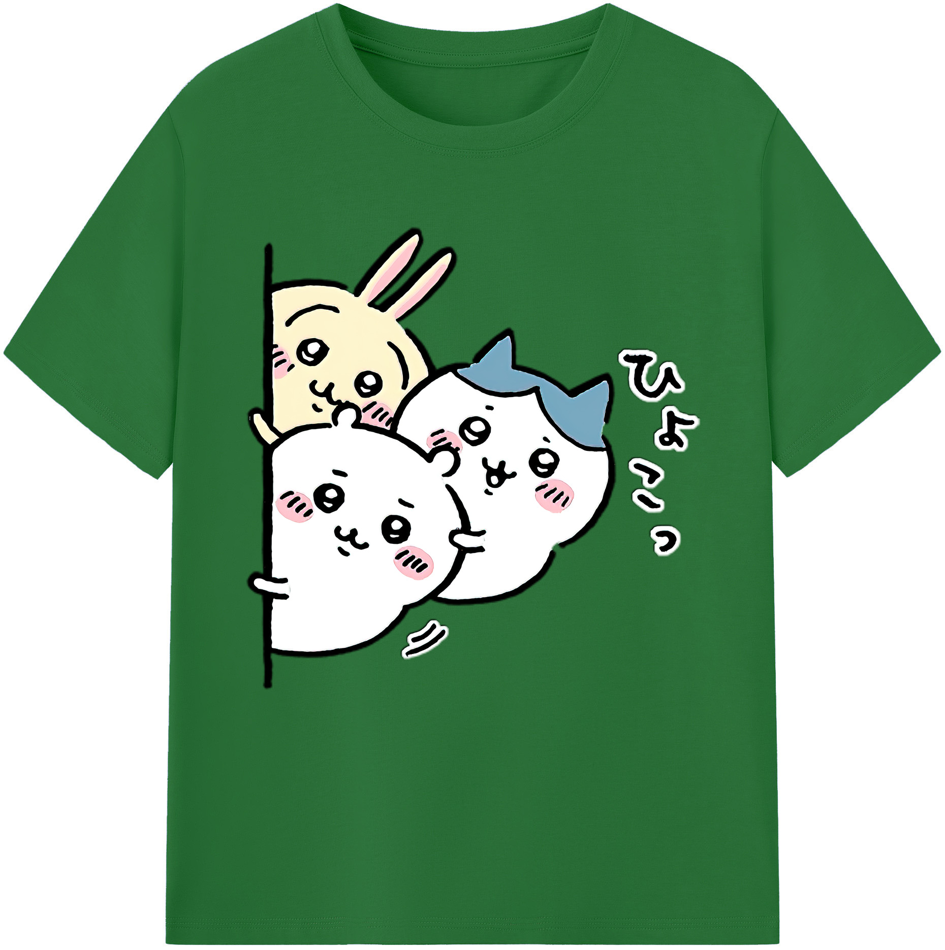 （画像用） ちいかわ うさぎ Chii-kawa usagi 綿100％半袖Tシャツ（フロントプリント）