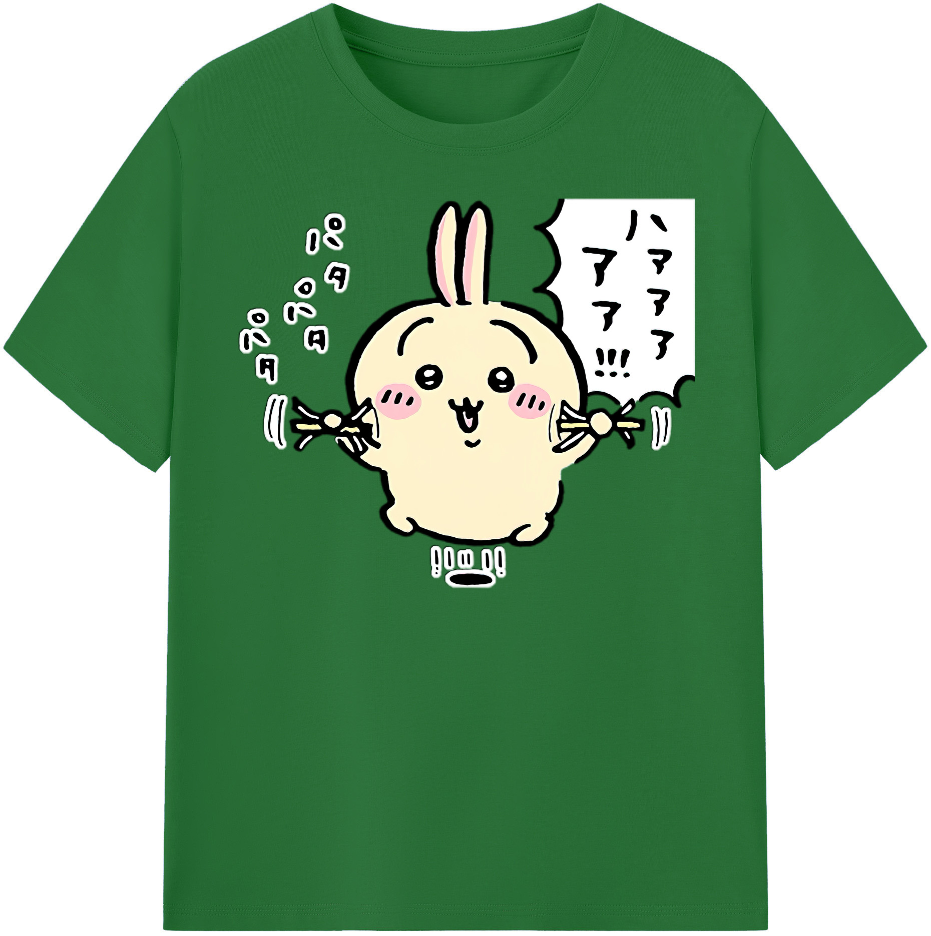 （画像用） ちいかわ うさぎ Chii-kawa usagi 綿100％半袖Tシャツ（フロントプリント）