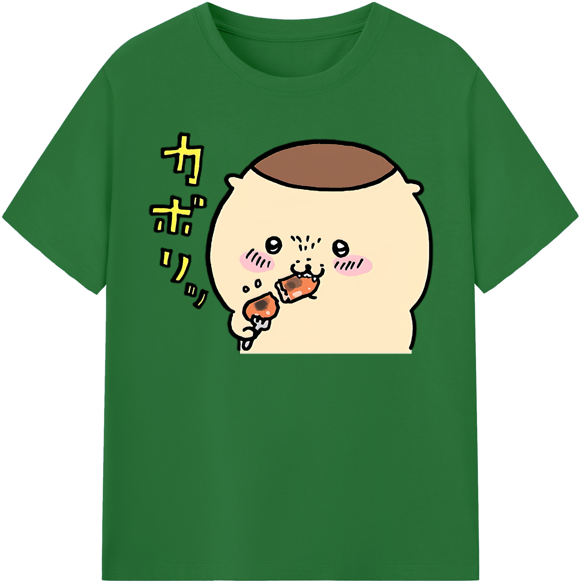 （画像用） ちいかわ くりまんじゅう Chii-kawa kuri manjū 綿100％半袖Tシャツ（フロントプリント）