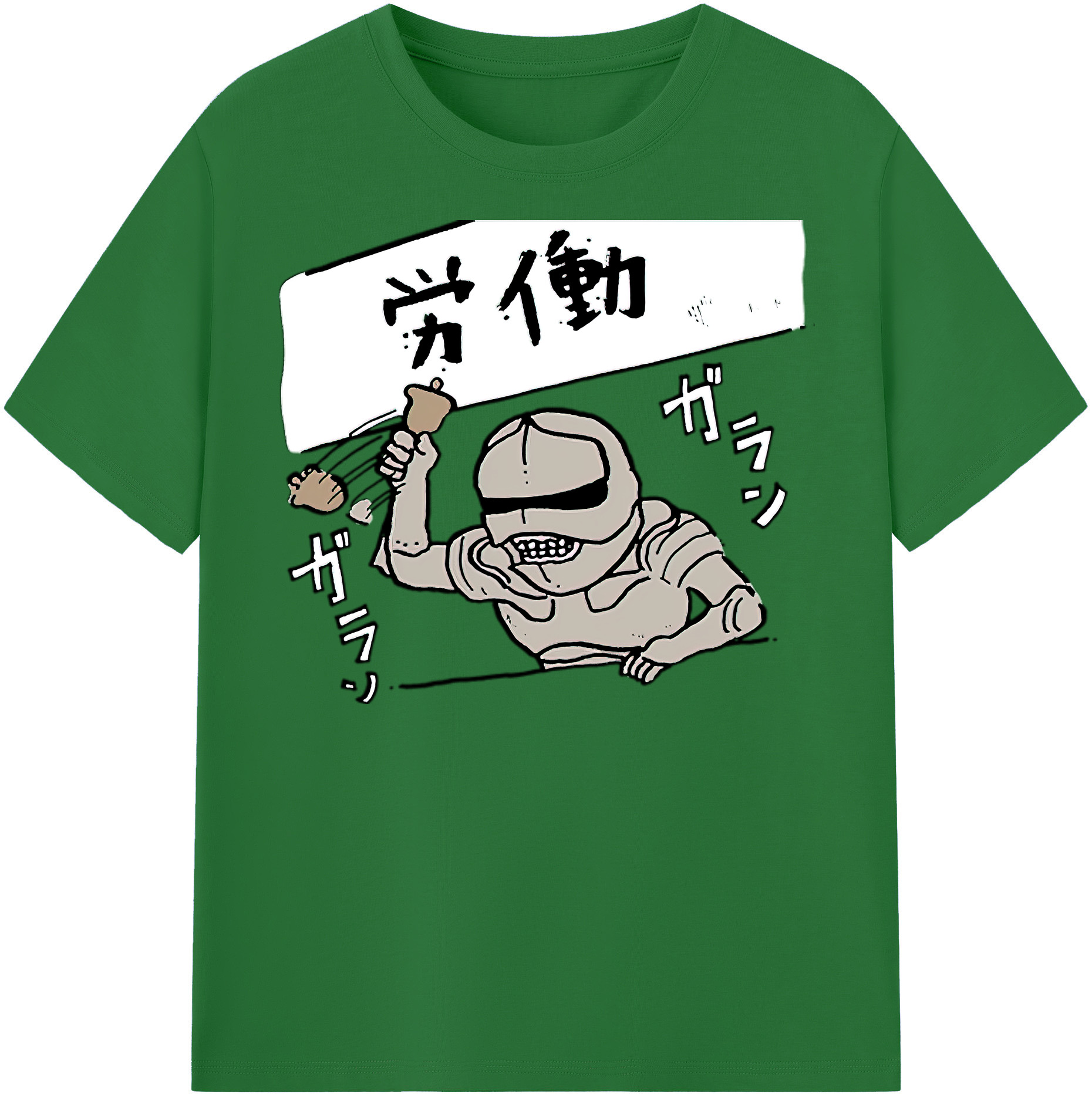 （画像用） ちいかわ 労働の鎧さん Chii-kawa Mr. Armor of Labor 綿100％半袖Tシャツ（フロントプリント）
