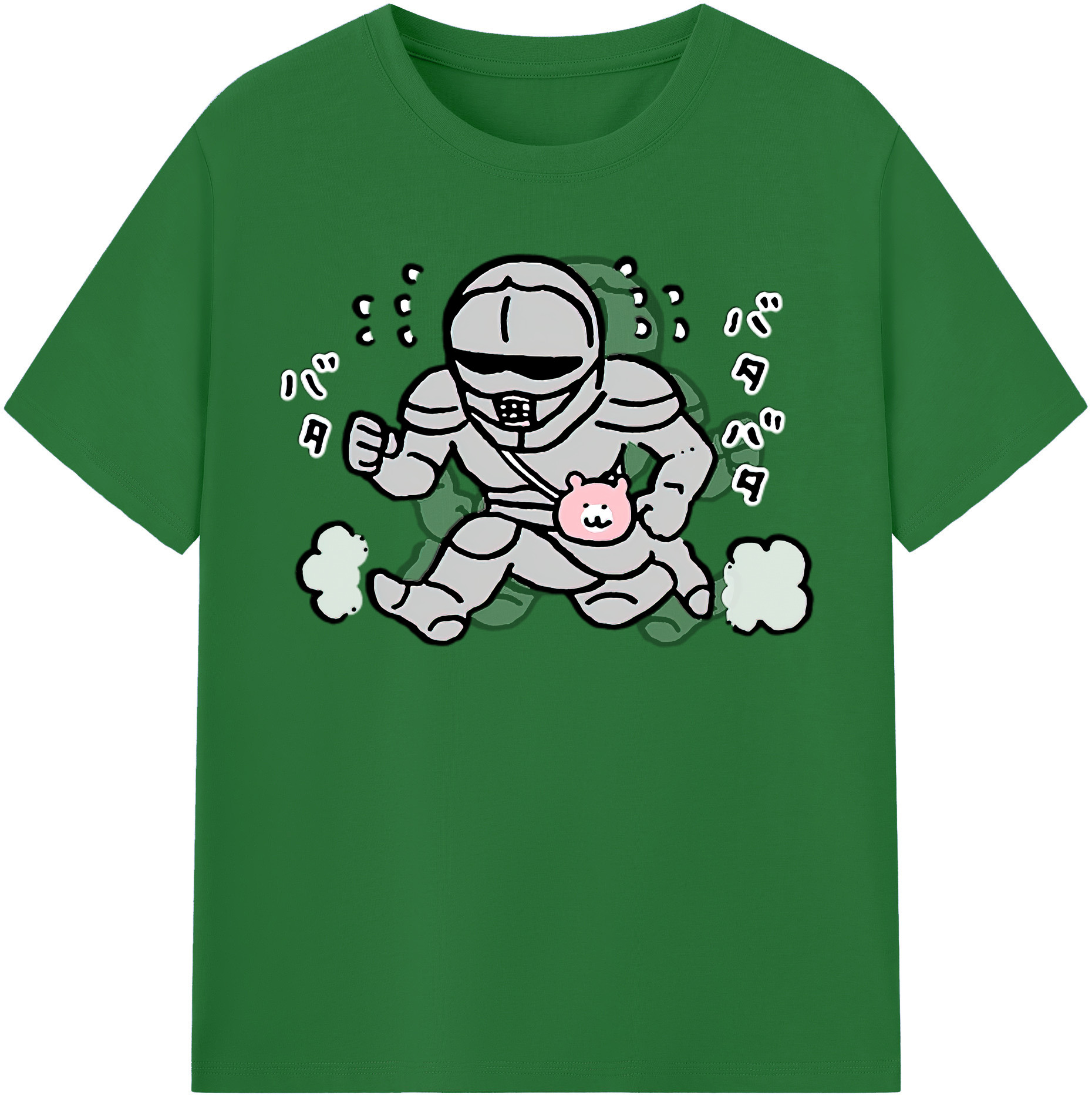 （画像用） ちいかわ 労働の鎧さん Chii-kawa Mr. Armor of Labor 綿100％半袖Tシャツ（フロントプリント）