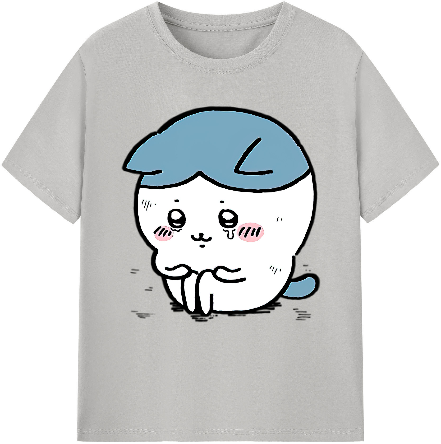 （画像用） ちいかわ ハチワレ Chii-kawa hachiware 綿100％半袖Tシャツ（フロントプリント）
