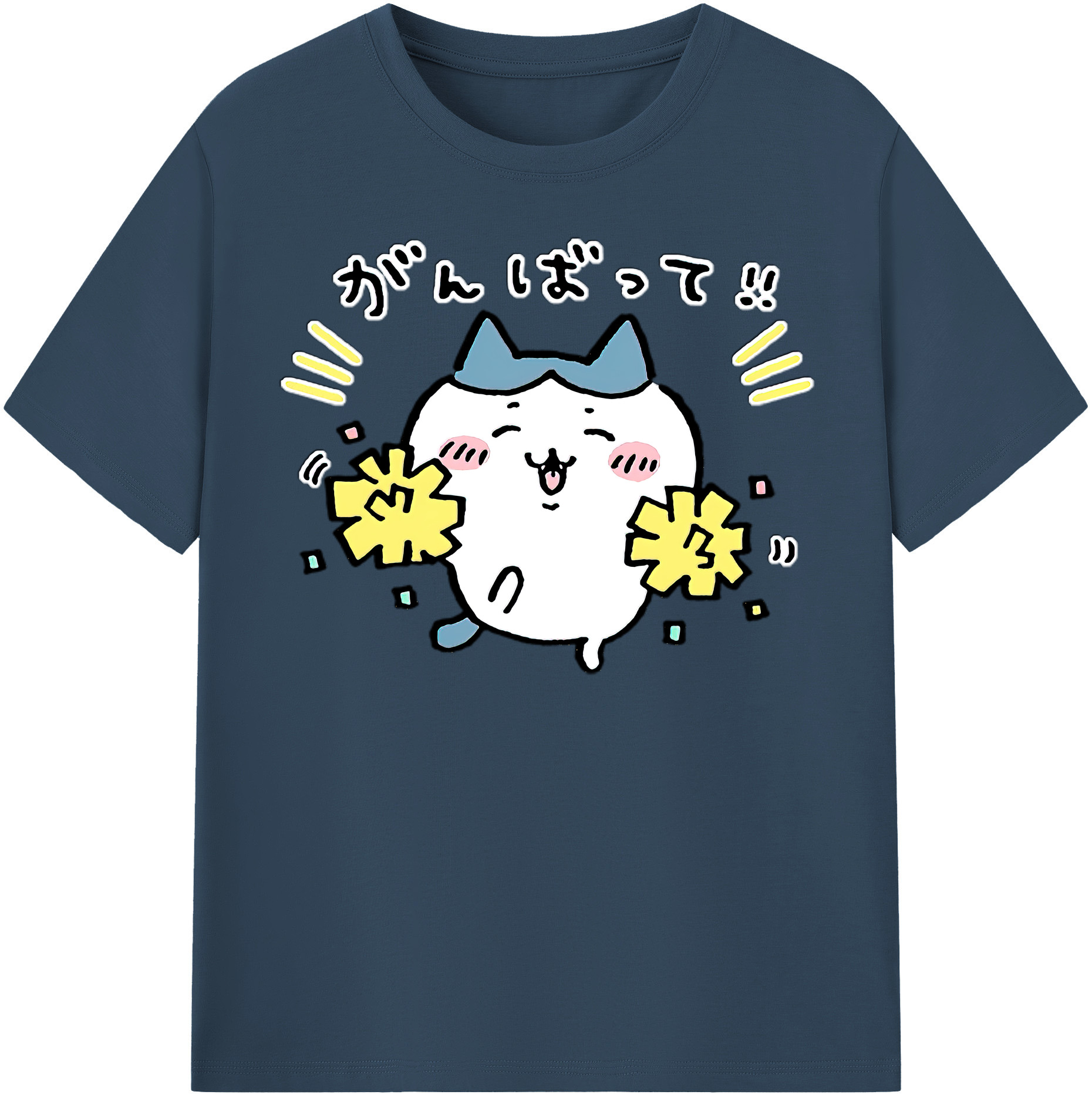 （画像用） ちいかわ ハチワレ Chii-kawa hachiware 綿100％半袖Tシャツ（フロントプリント）