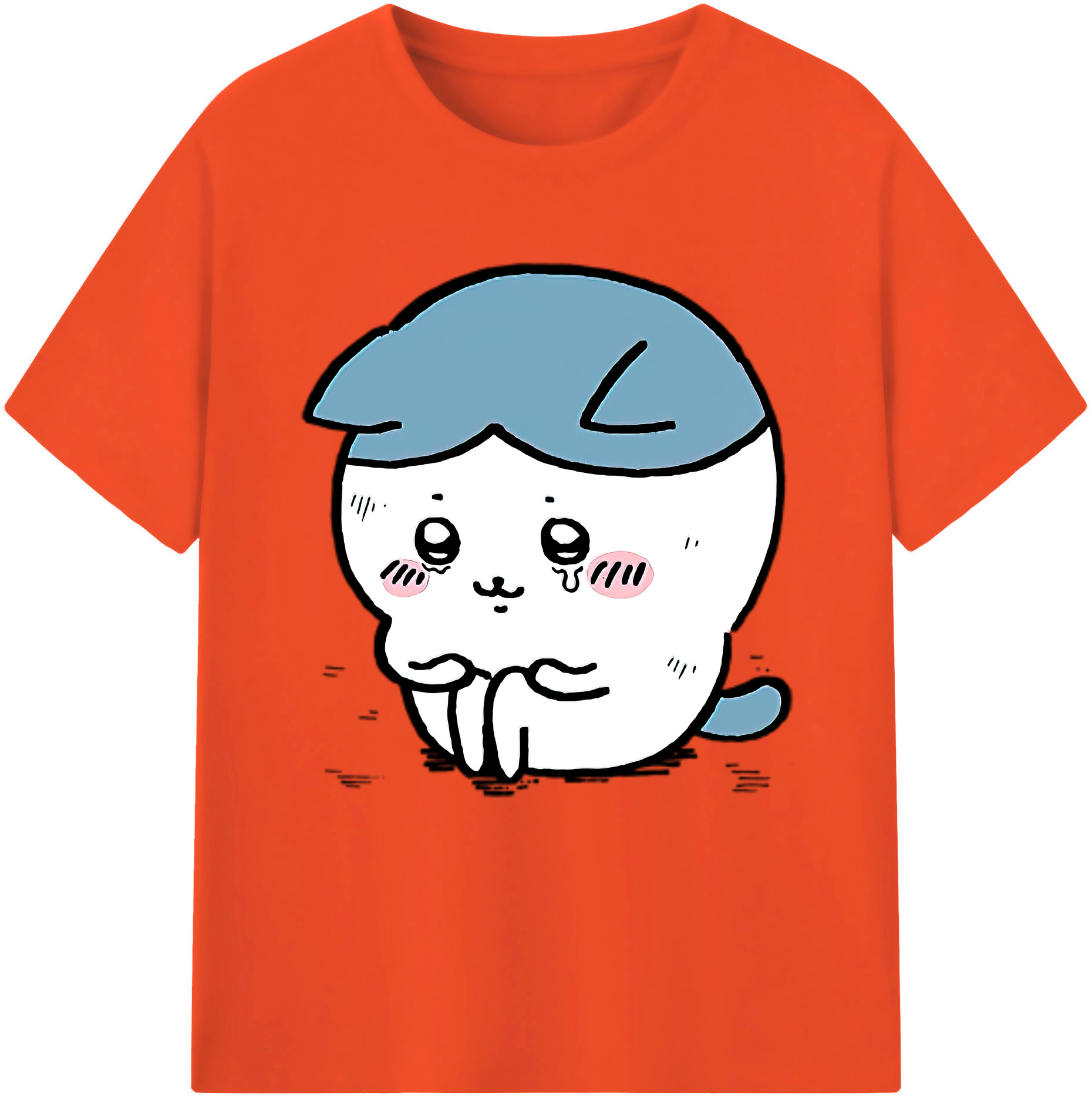 （画像用） ちいかわ ハチワレ Chii-kawa hachiware 綿100％半袖Tシャツ（フロントプリント）