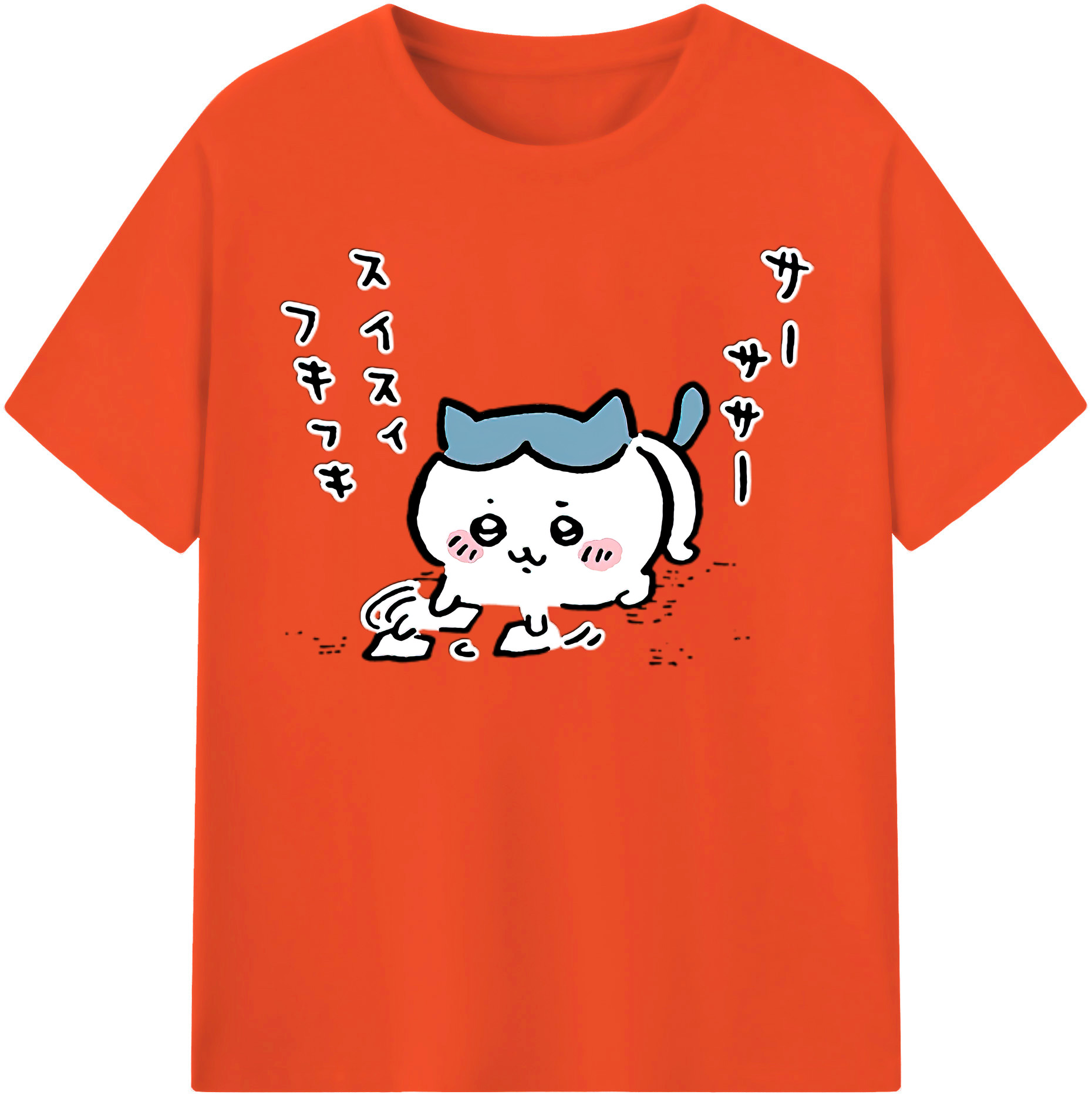 （画像用） ちいかわ ハチワレ Chii-kawa hachiware 綿100％半袖Tシャツ（フロントプリント）