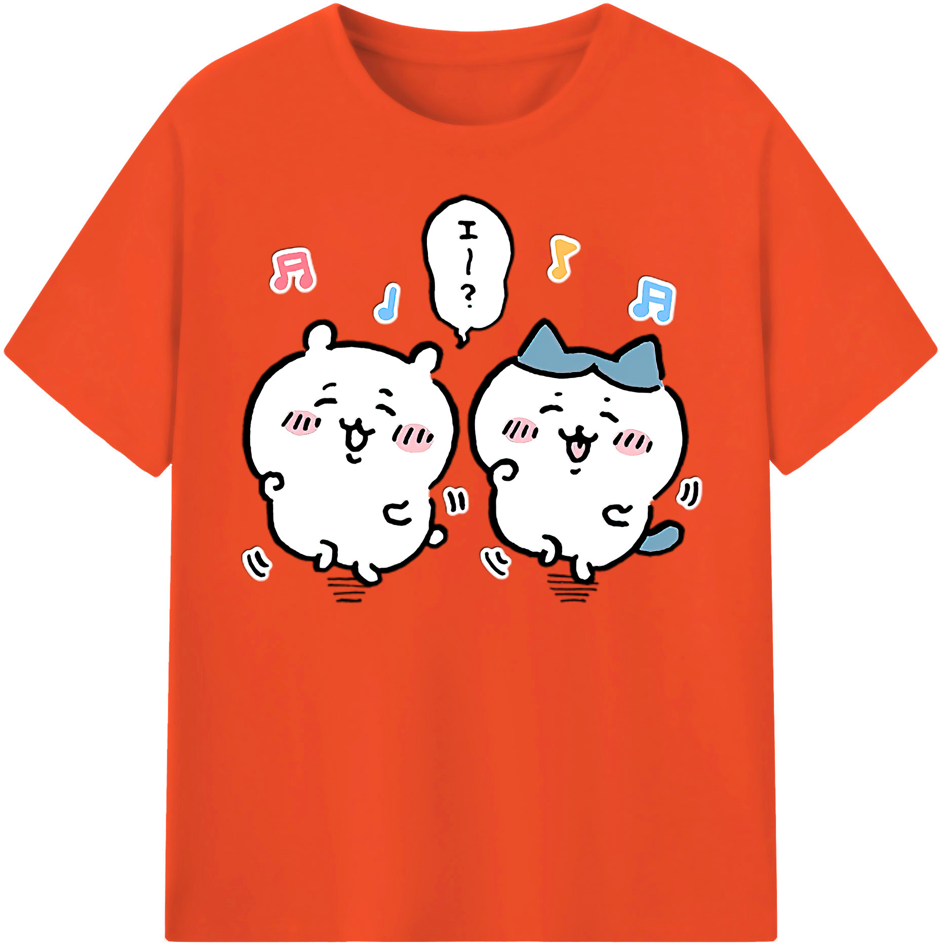 （画像用） ちいかわ ハチワレ Chii-kawa hachiware 綿100％半袖Tシャツ（フロントプリント）