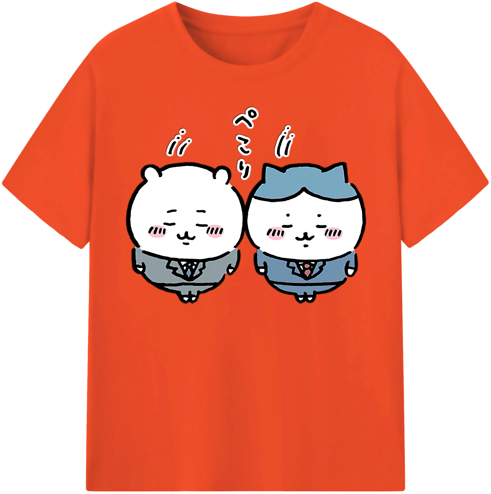 （画像用） ちいかわ ハチワレ Chii-kawa hachiware 綿100％半袖Tシャツ（フロントプリント）