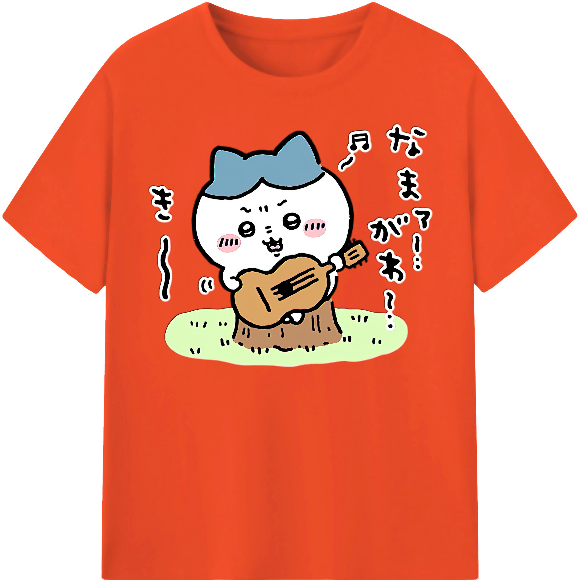 （画像用） ちいかわ ハチワレ Chii-kawa hachiware 綿100％半袖Tシャツ（フロントプリント）