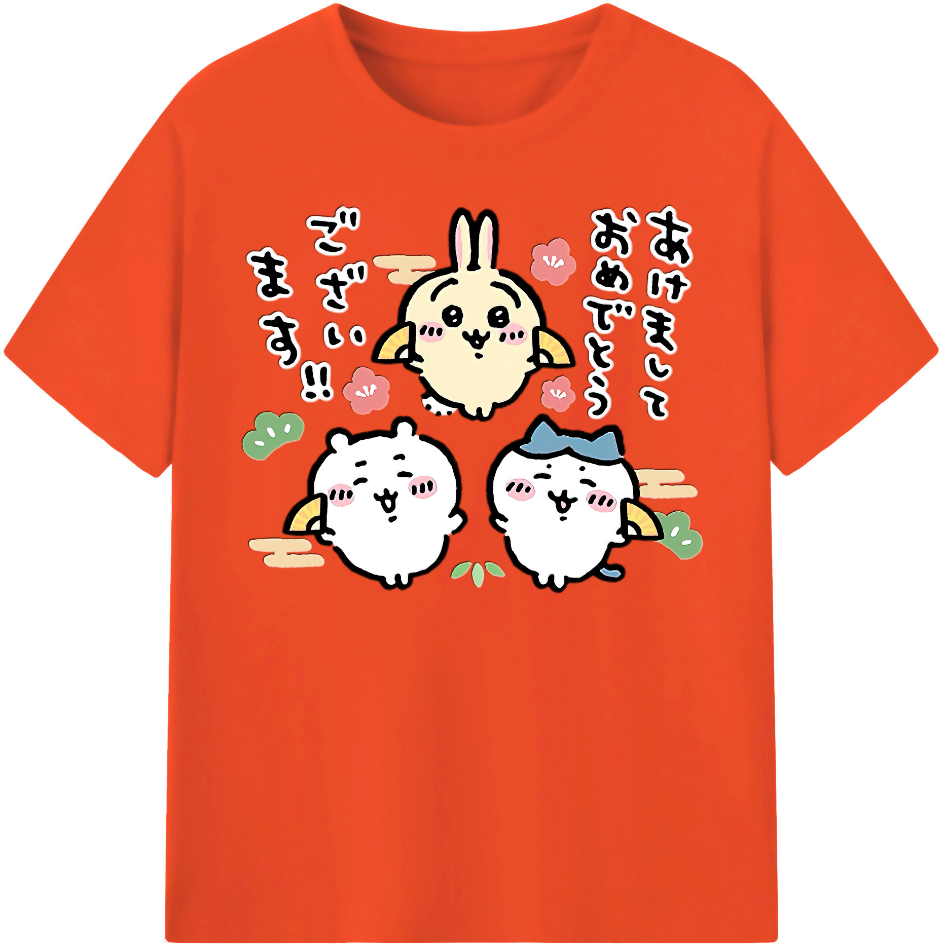（画像用） ちいかわ ちいかわ Chii-kawa chiikawa 綿100％半袖Tシャツ（フロントプリント）