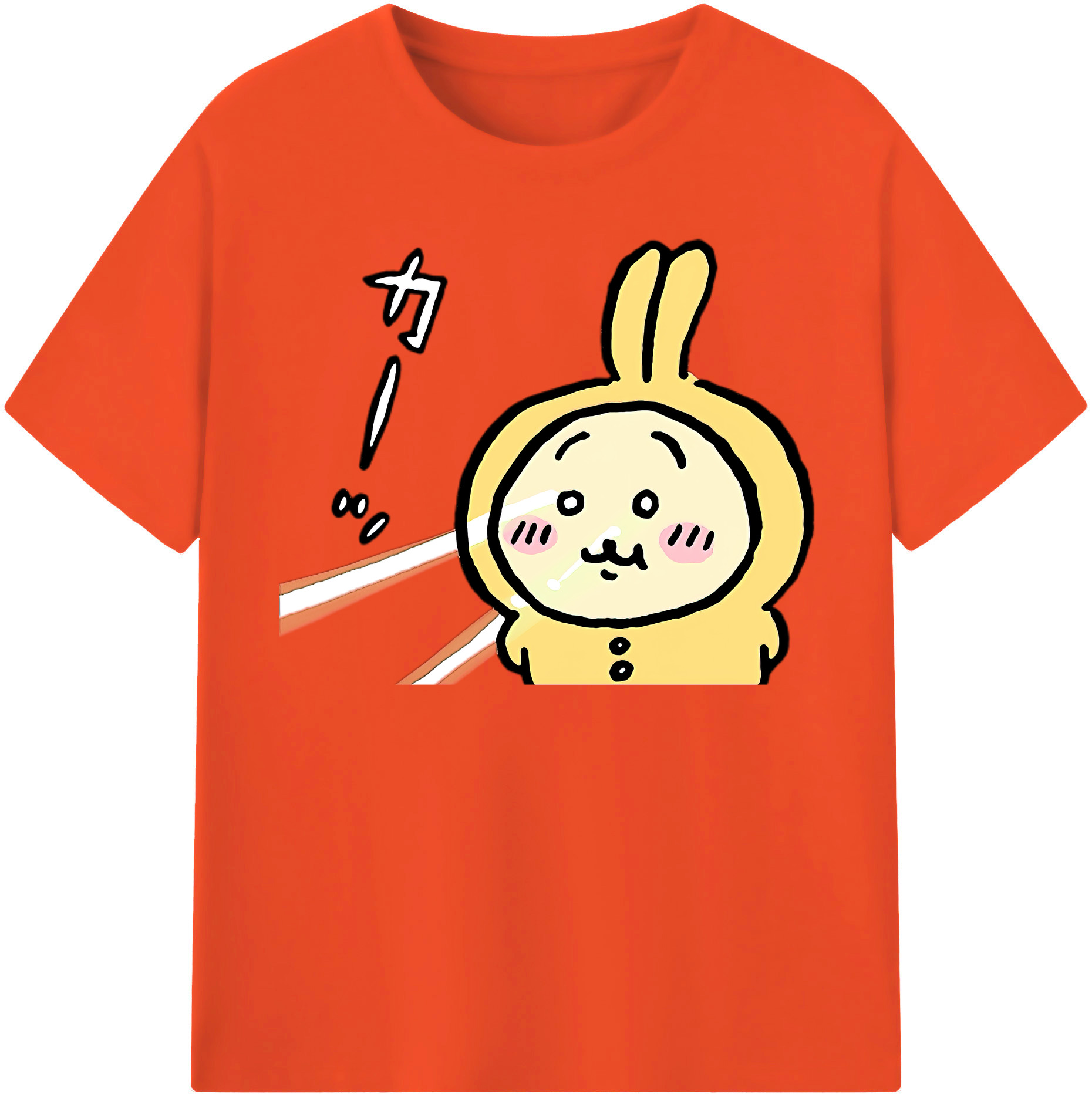（画像用） ちいかわ うさぎ Chii-kawa usagi 綿100％半袖Tシャツ（フロントプリント）