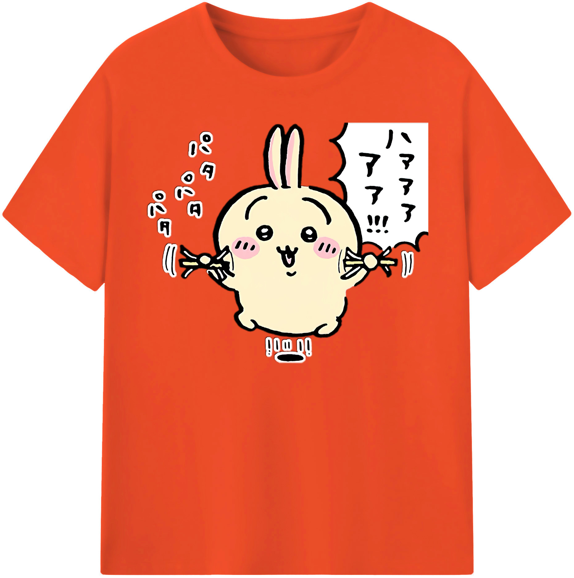 （画像用） ちいかわ うさぎ Chii-kawa usagi 綿100％半袖Tシャツ（フロントプリント）
