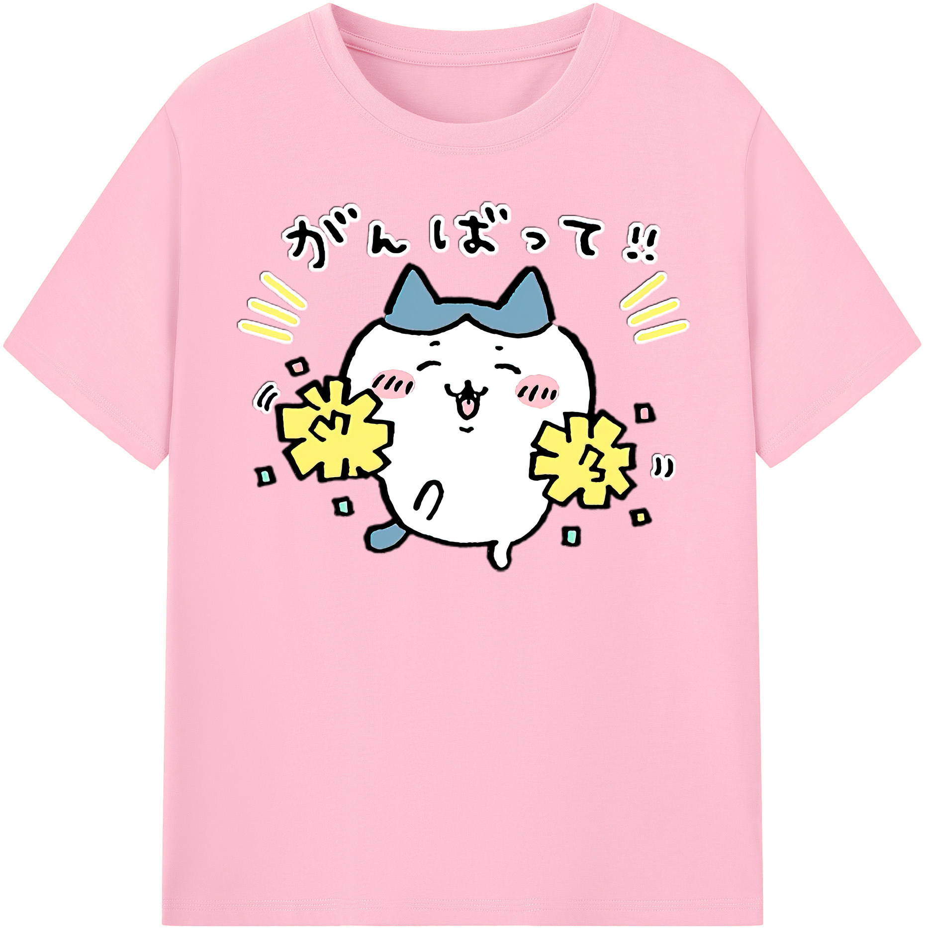 （画像用） ちいかわ ハチワレ Chii-kawa hachiware 綿100％半袖Tシャツ（フロントプリント）