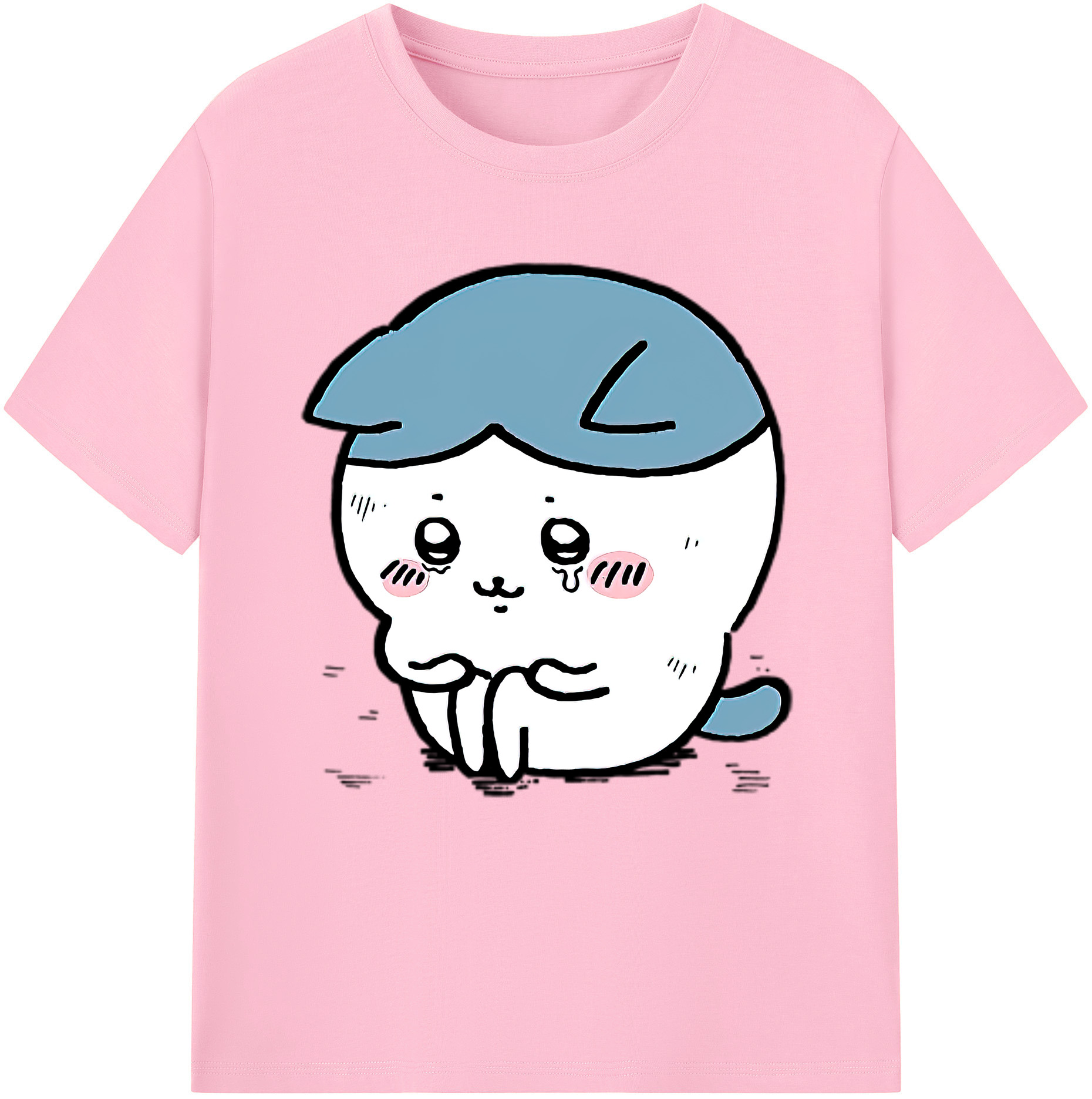 （画像用） ちいかわ ハチワレ Chii-kawa hachiware 綿100％半袖Tシャツ（フロントプリント）