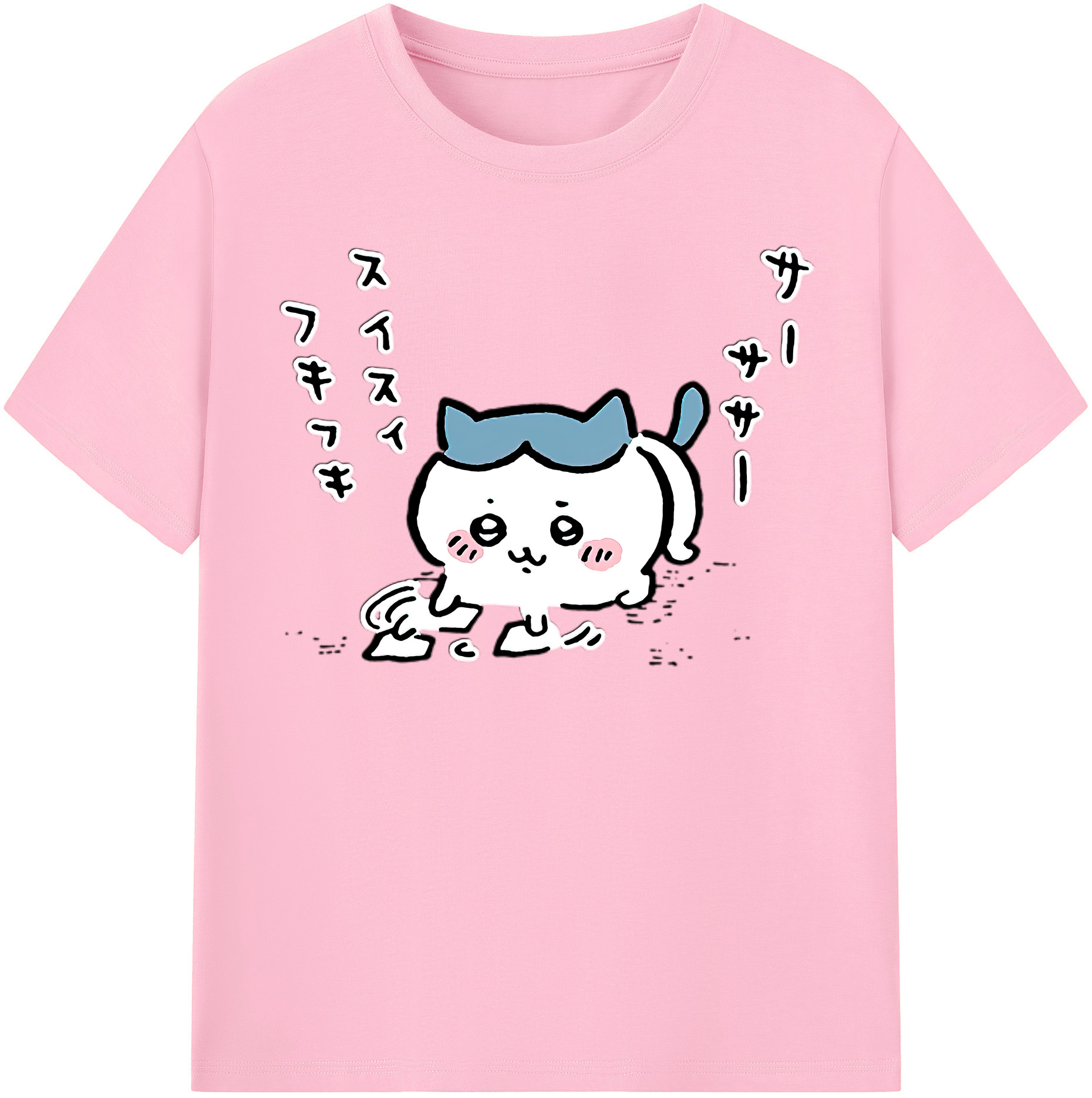 （画像用） ちいかわ ハチワレ Chii-kawa hachiware 綿100％半袖Tシャツ（フロントプリント）