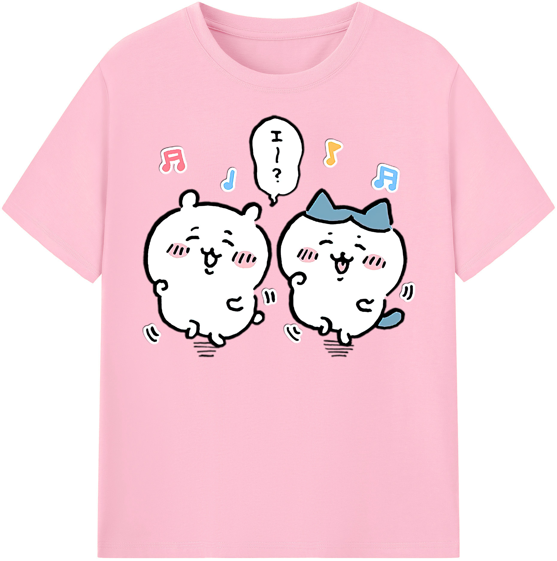 （画像用） ちいかわ ハチワレ Chii-kawa hachiware 綿100％半袖Tシャツ（フロントプリント）