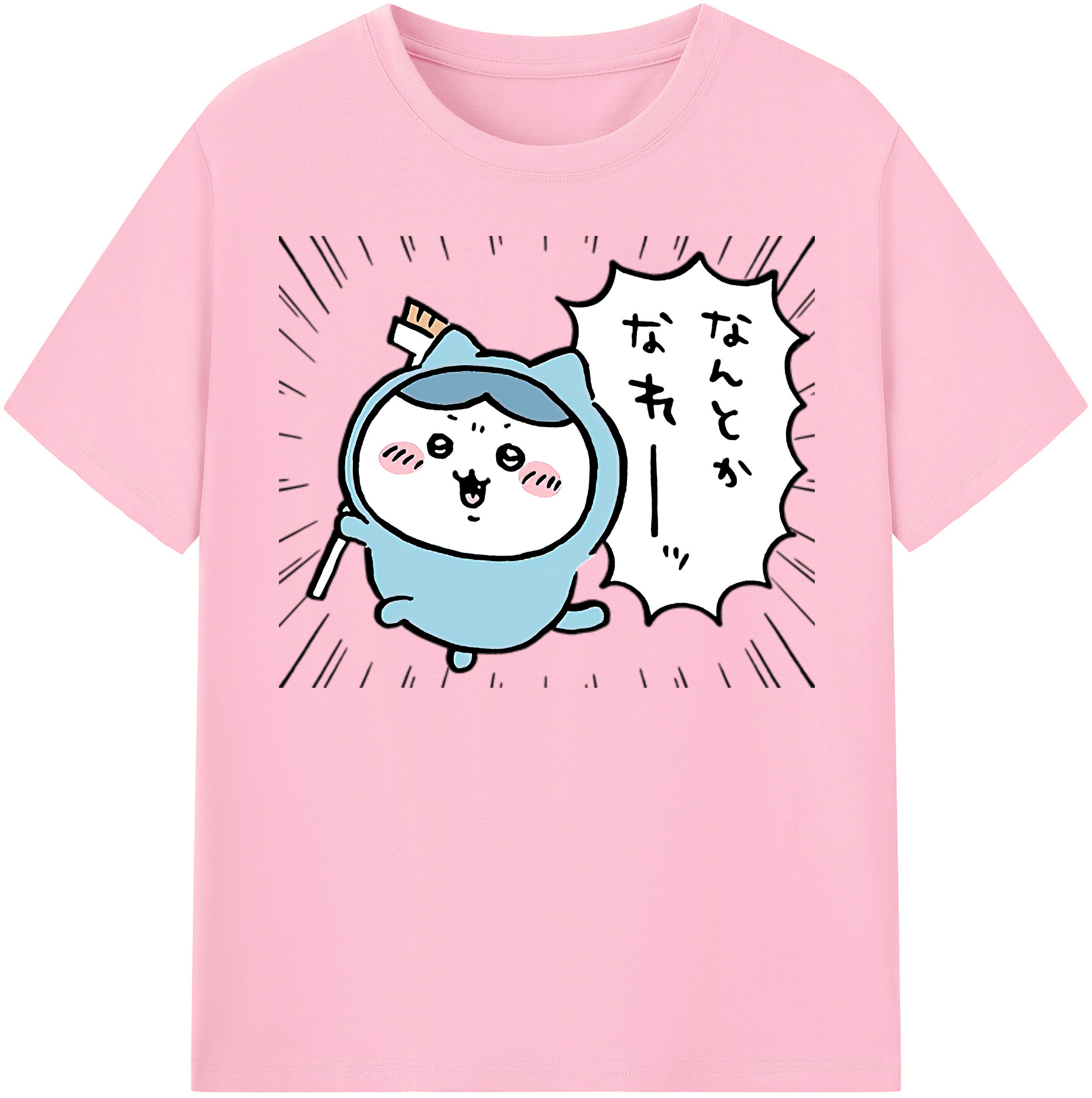（画像用） ちいかわ ハチワレ Chii-kawa hachiware 綿100％半袖Tシャツ（フロントプリント）
