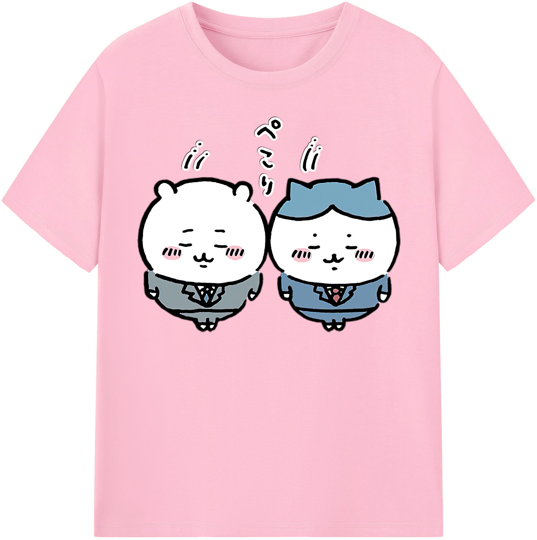 （画像用） ちいかわ ハチワレ Chii-kawa hachiware 綿100％半袖Tシャツ（フロントプリント）