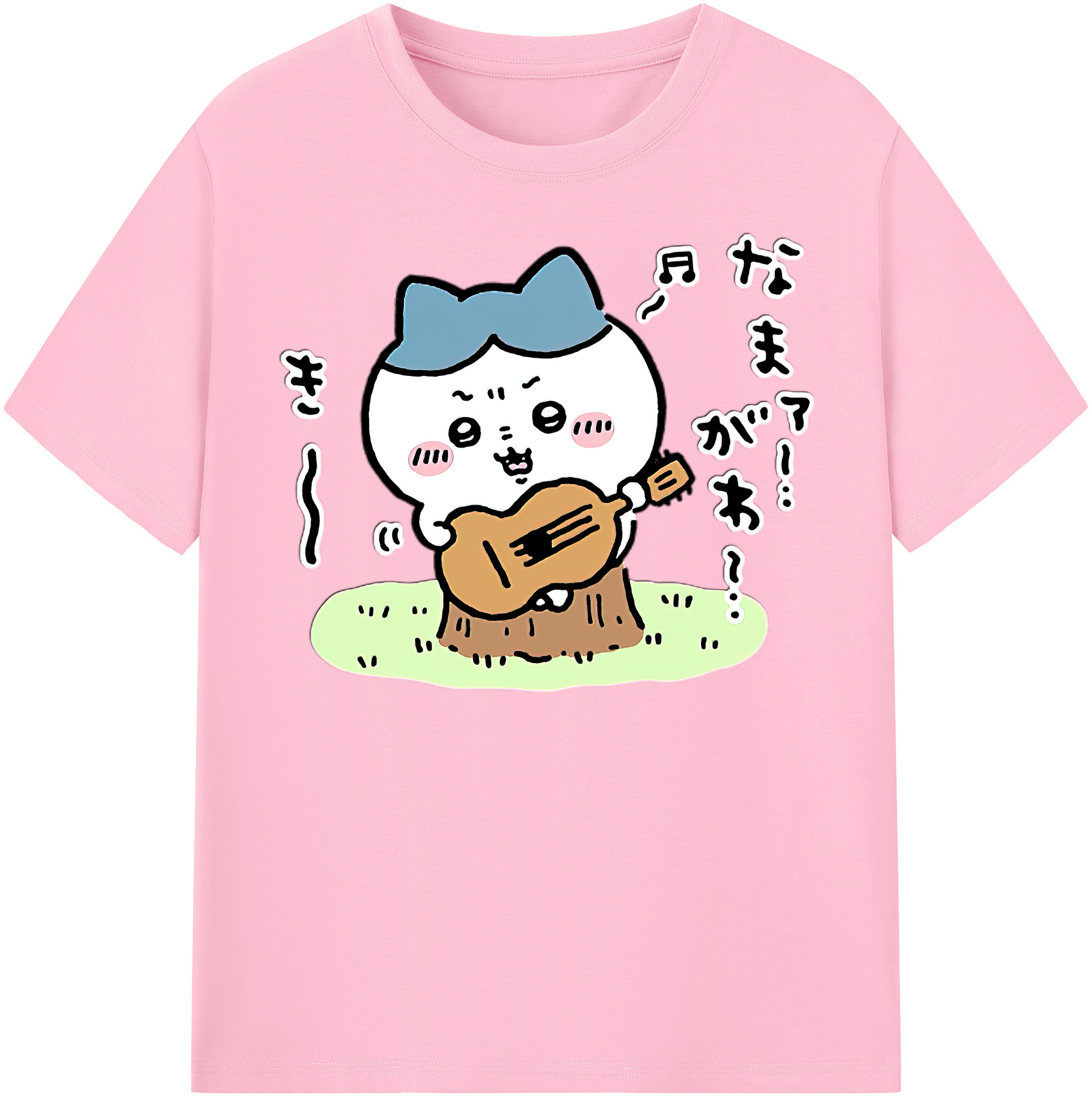 （画像用） ちいかわ ハチワレ Chii-kawa hachiware 綿100％半袖Tシャツ（フロントプリント）