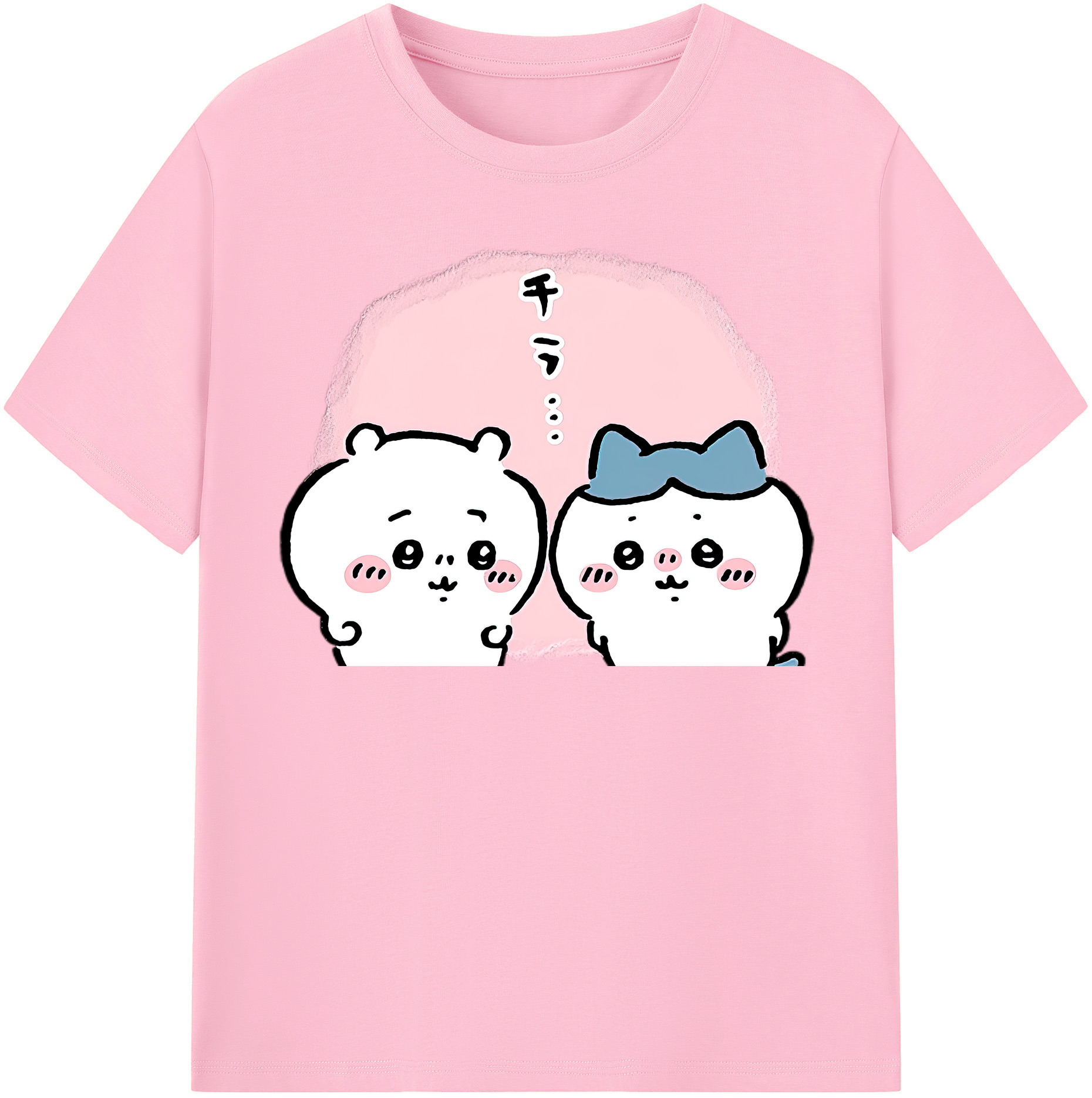 （画像用） ちいかわ ハチワレ Chii-kawa hachiware 綿100％半袖Tシャツ（フロントプリント）