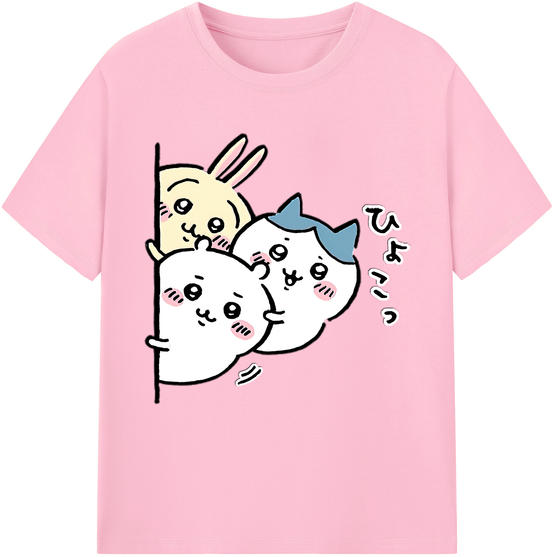 （画像用） ちいかわ うさぎ Chii-kawa usagi 綿100％半袖Tシャツ（フロントプリント）
