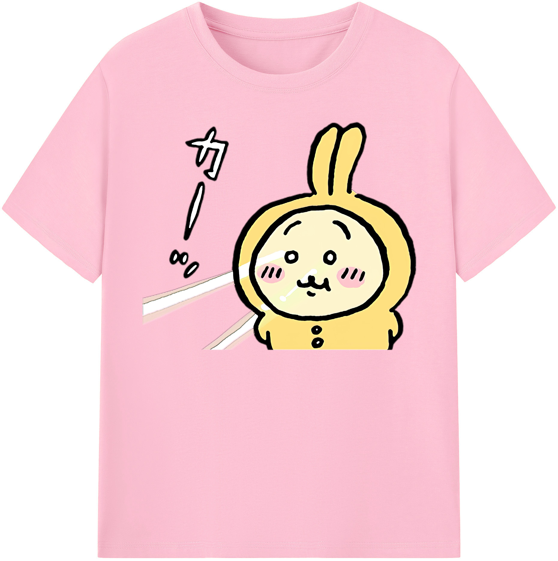 （画像用） ちいかわ うさぎ Chii-kawa usagi 綿100％半袖Tシャツ（フロントプリント）
