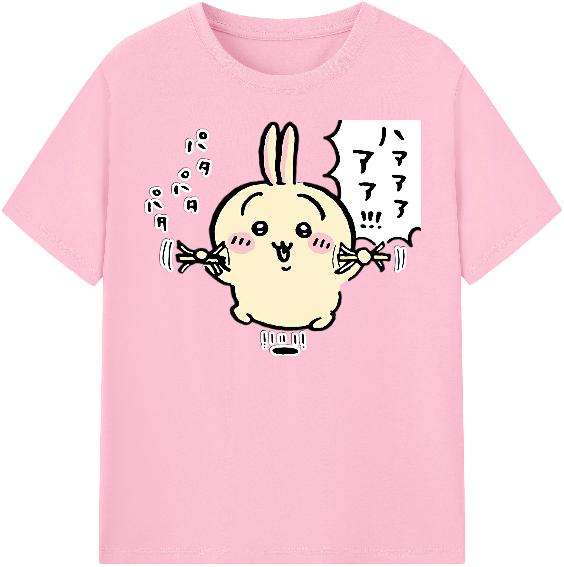 （画像用） ちいかわ うさぎ Chii-kawa usagi 綿100％半袖Tシャツ（フロントプリント）