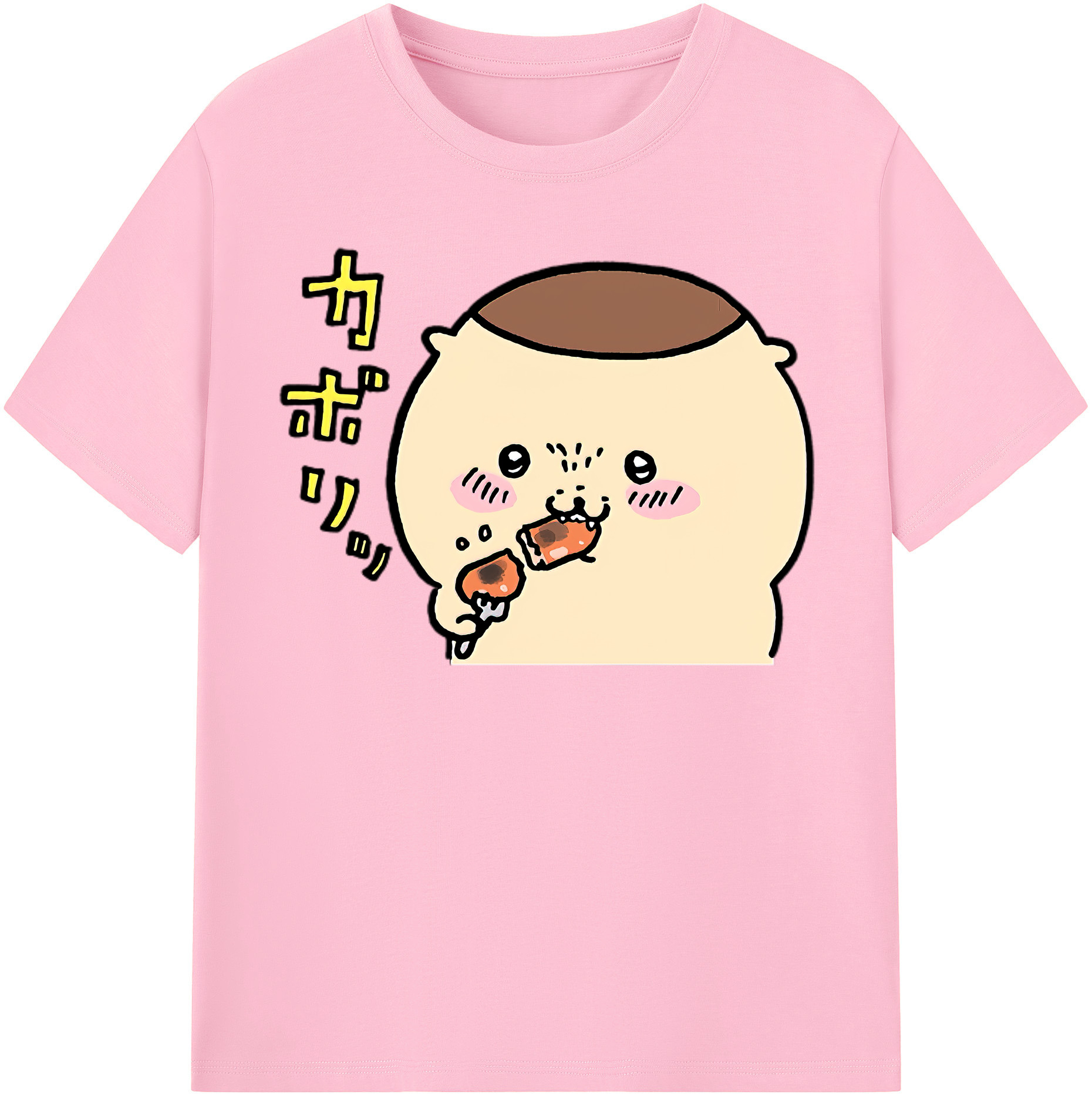 （画像用） ちいかわ くりまんじゅう Chii-kawa kuri manjū 綿100％半袖Tシャツ（フロントプリント）