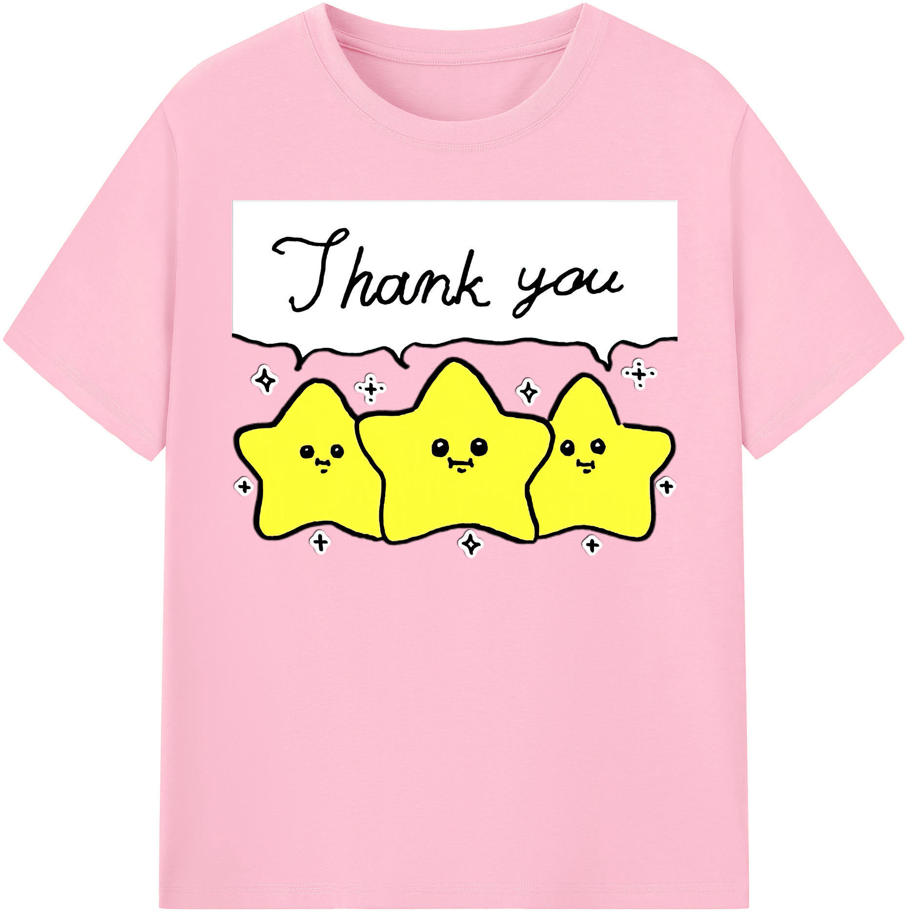 （画像用） ちいかわ 流れ星 Chii-kawa Shooting star 綿100％半袖Tシャツ（フロントプリント）