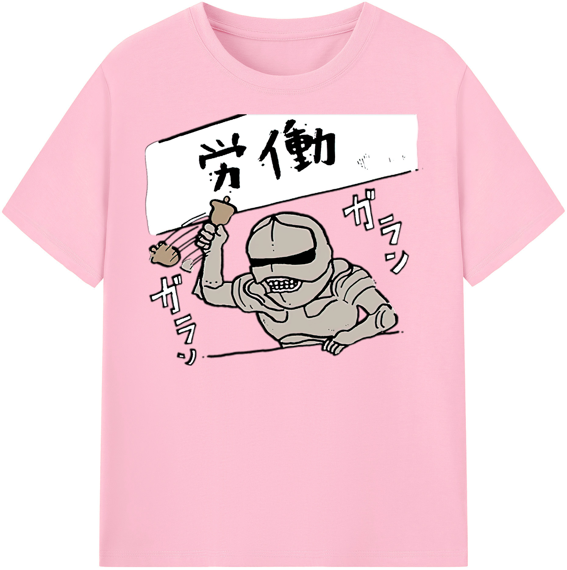 （画像用） ちいかわ 労働の鎧さん Chii-kawa Mr. Armor of Labor 綿100％半袖Tシャツ（フロントプリント）