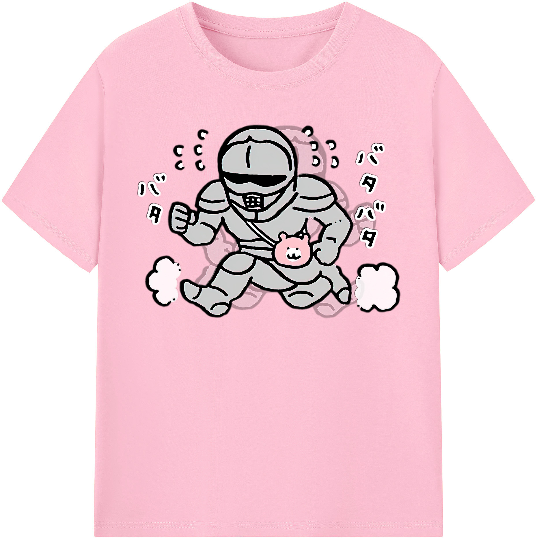 （画像用） ちいかわ 労働の鎧さん Chii-kawa Mr. Armor of Labor 綿100％半袖Tシャツ（フロントプリント）