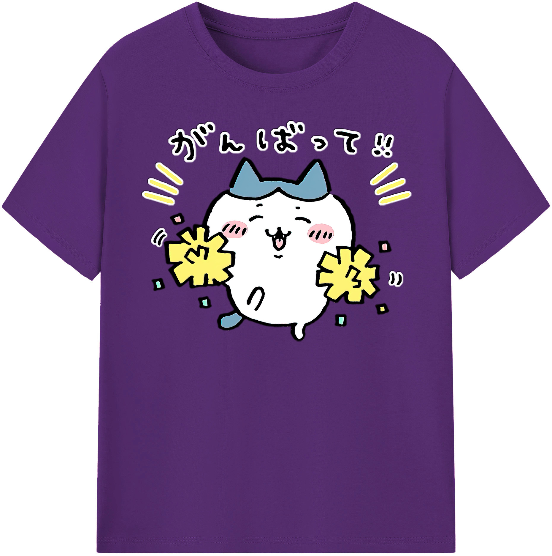 （画像用） ちいかわ ハチワレ Chii-kawa hachiware 綿100％半袖Tシャツ（フロントプリント）