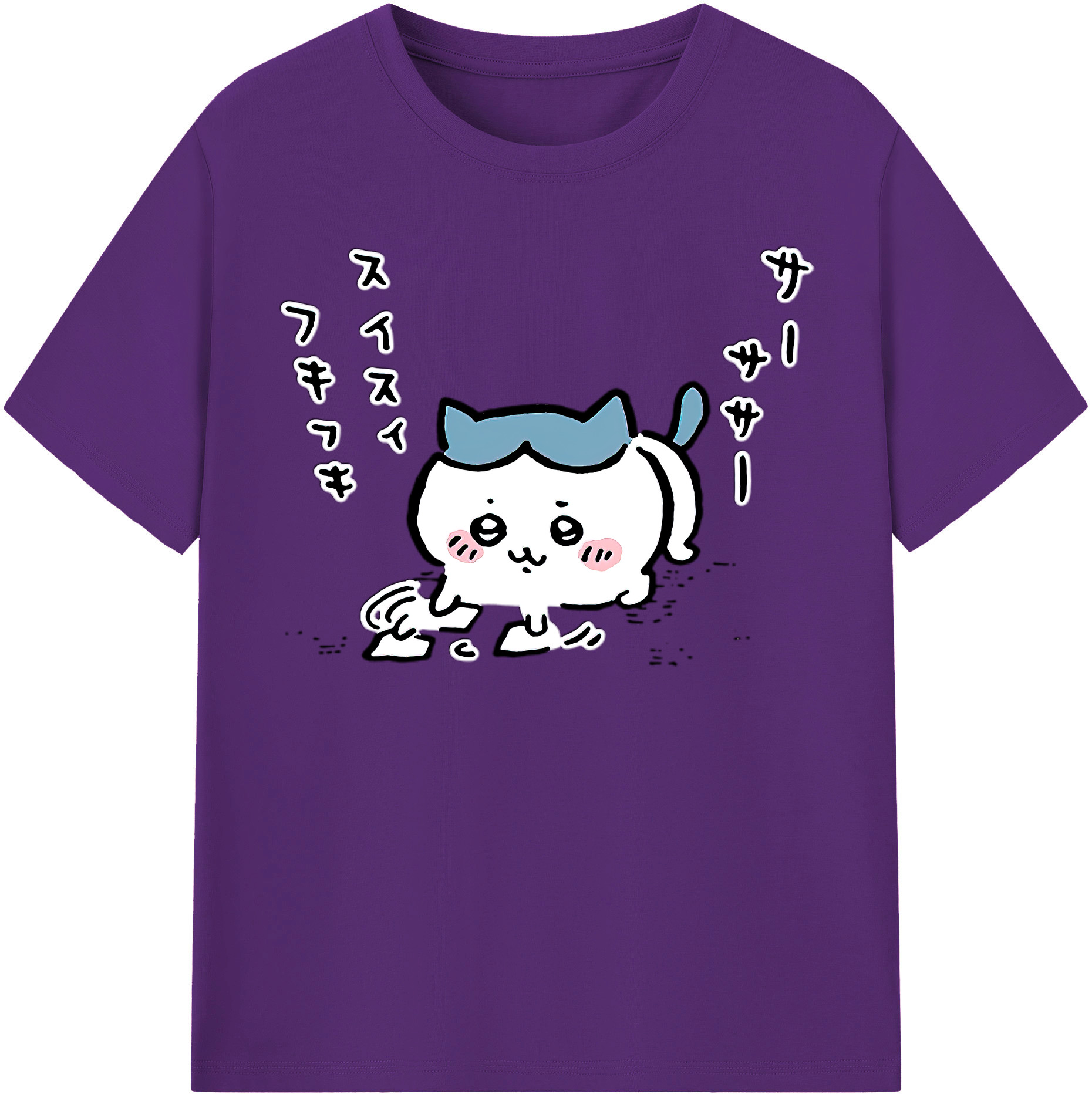 （画像用） ちいかわ ハチワレ Chii-kawa hachiware 綿100％半袖Tシャツ（フロントプリント）